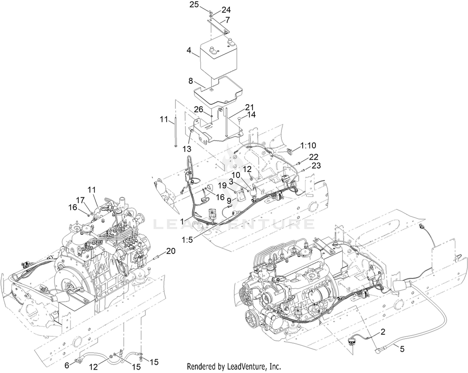 Battery and Engine Wiring Assembly