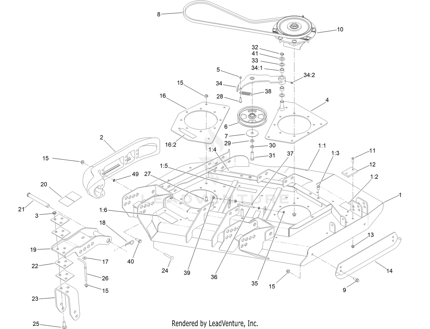 Right Deck, Idler and Skid Assembly