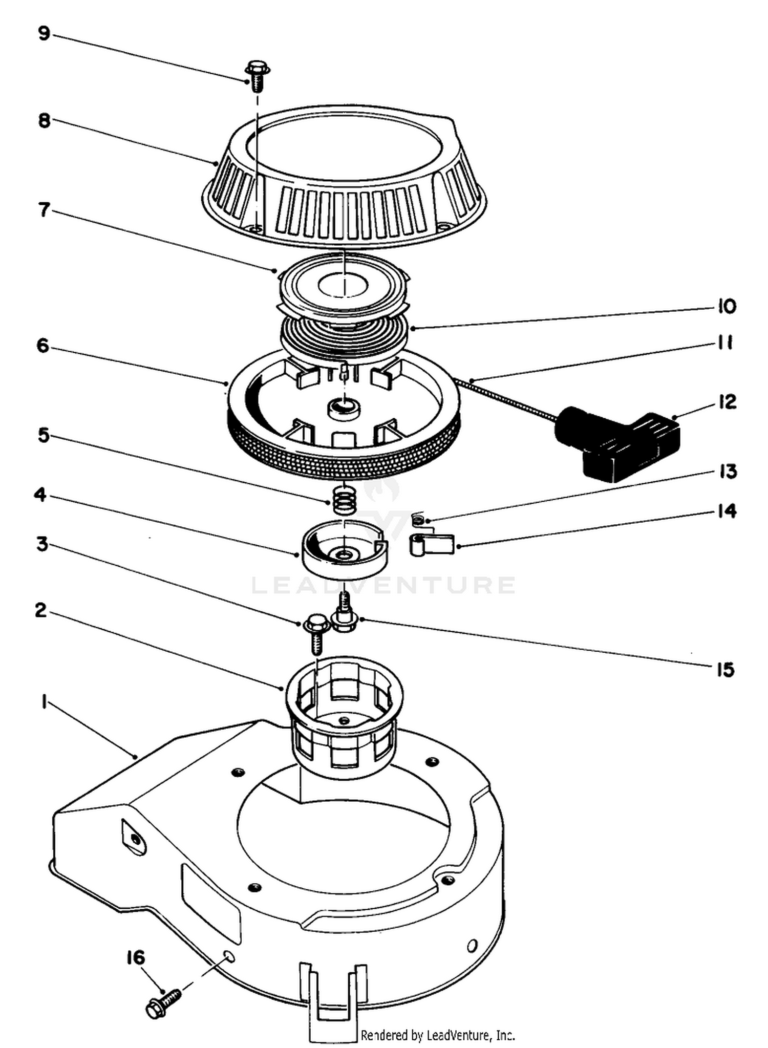 Recoil Assembly Engine 47pe-4 (used On Units With Serial No. 6000101-6002073) Engine 47pf-5 (used On Units With Serial No. 6002074  Up)