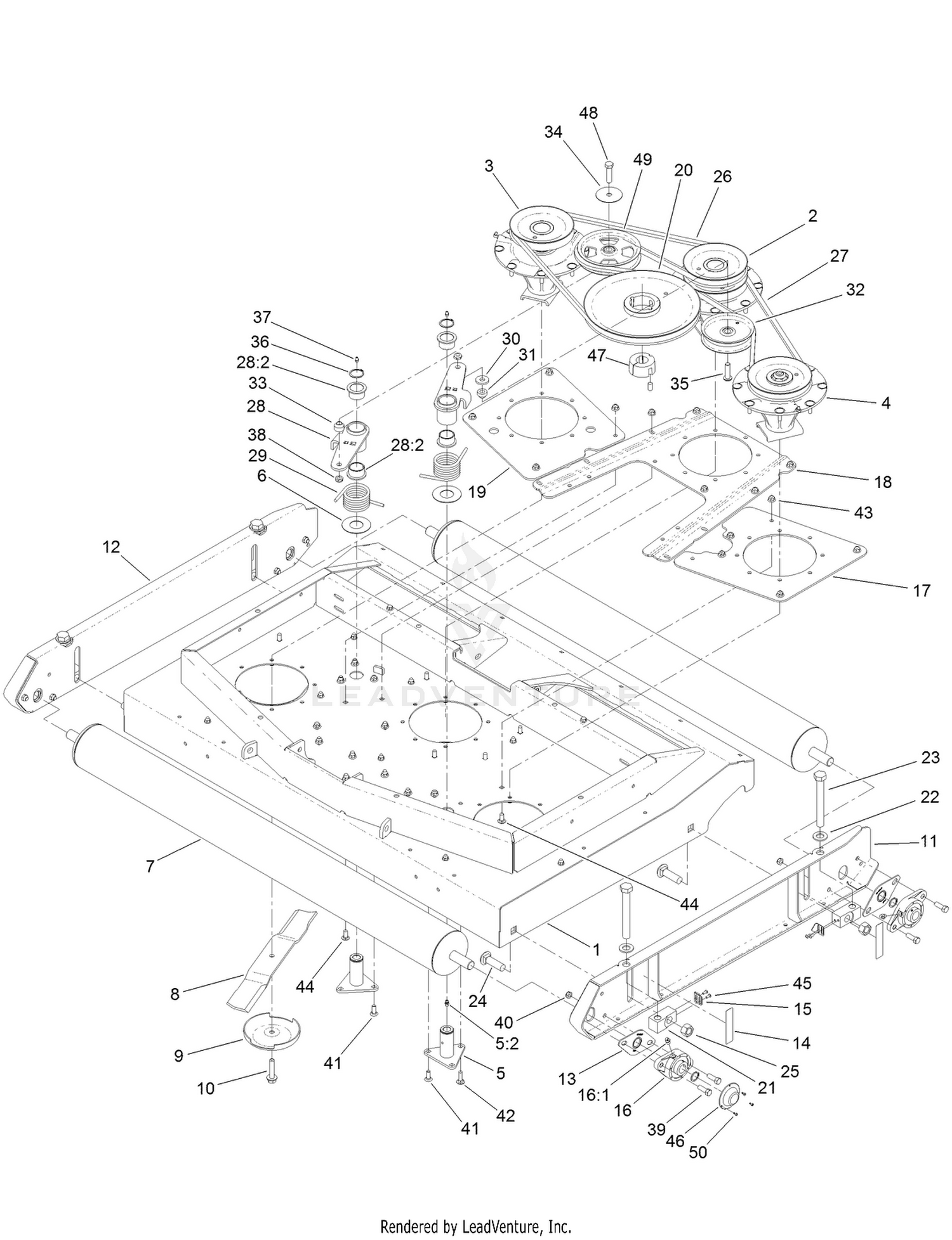 Blade, Pulley and Spindle Assembly