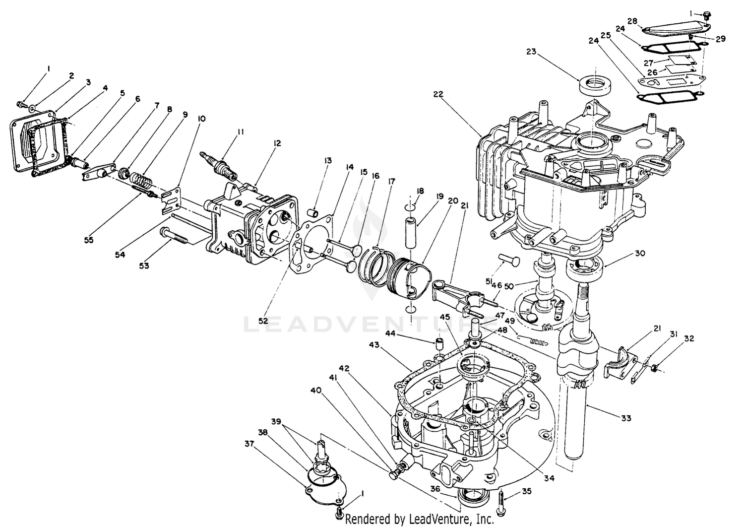Crankcase Assembly (continued) (engine No. Vml0-5)