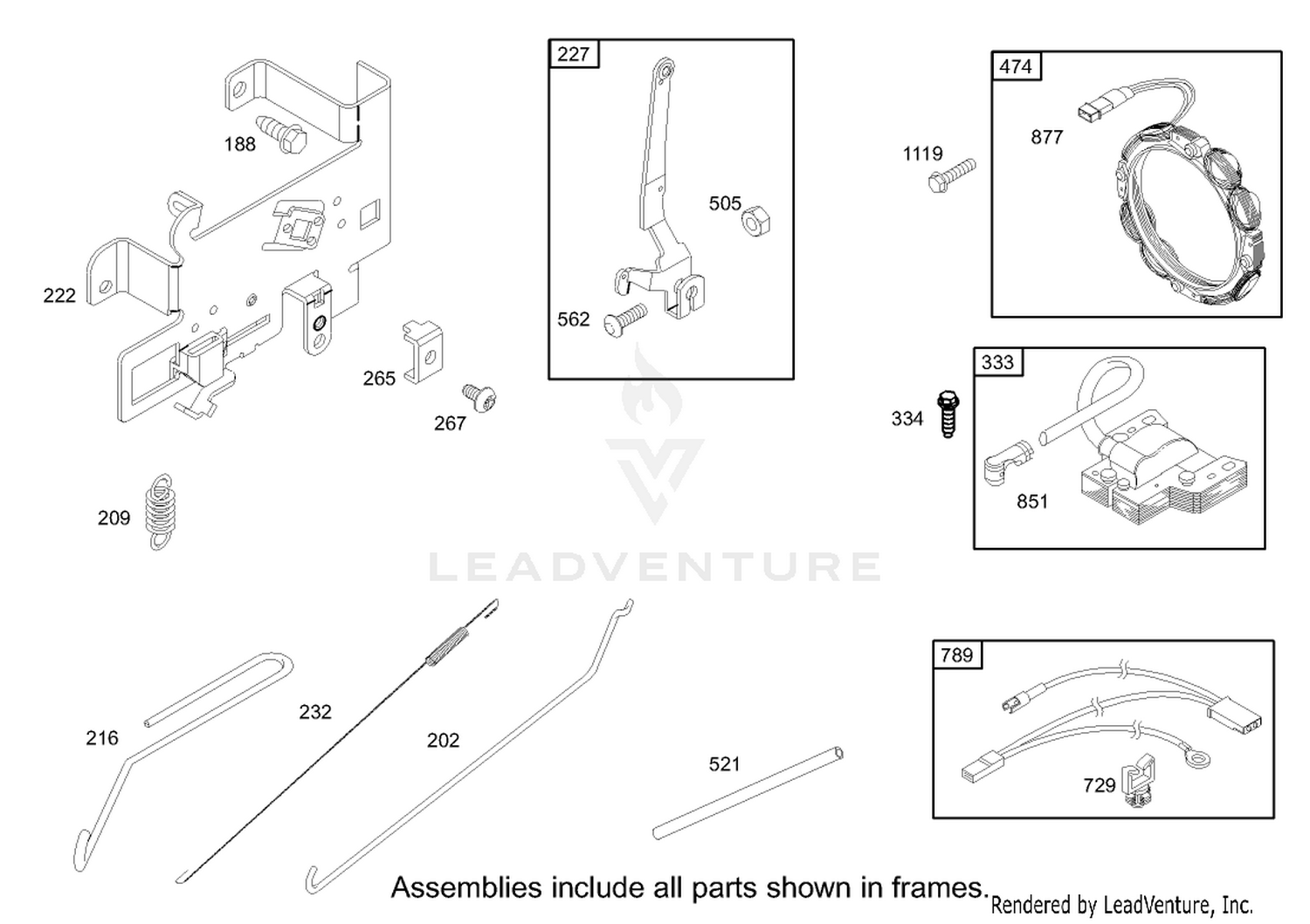 Governor Assembly Engine Briggs and Stratton Model 280H07-0160-E1