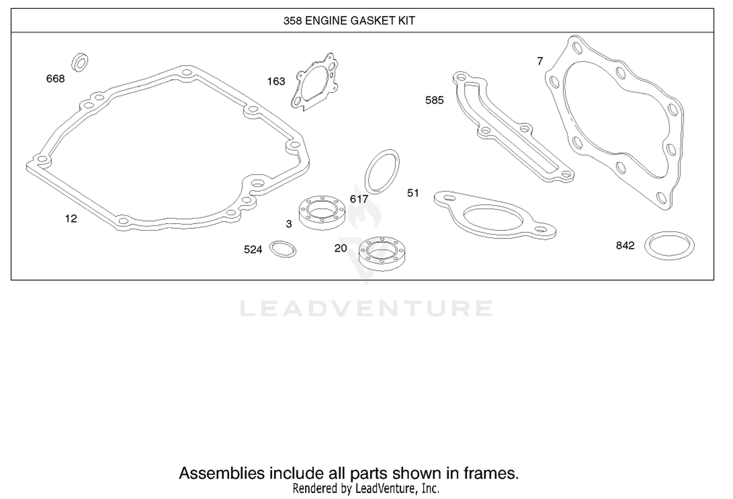Gasket Assembly Engine Briggs and Stratton Model 123K02-0114-E1