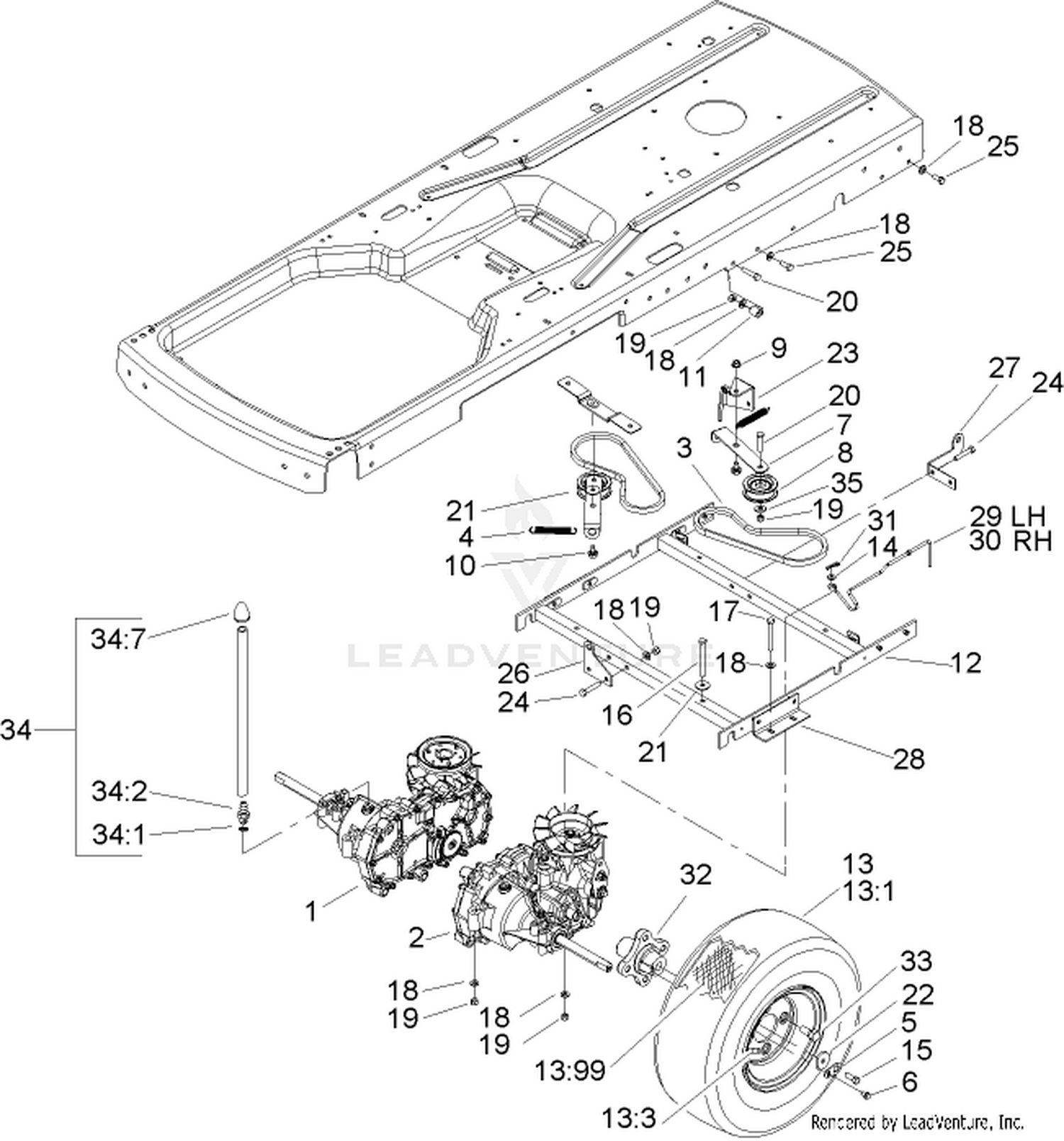 Hydro and Belt Drive Assembly