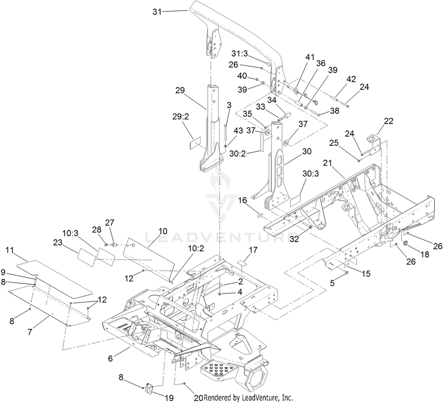 Frame and Roll-Over Protection System Assembly