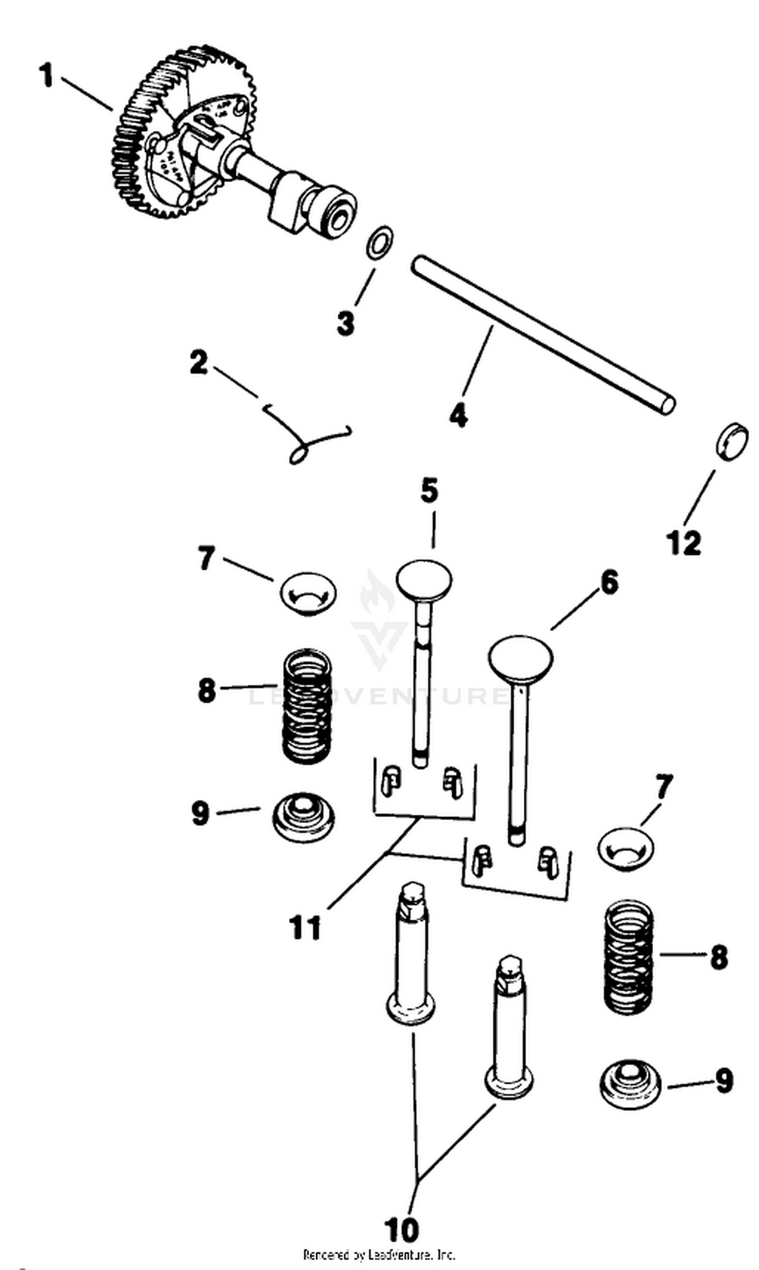 Camshaft  Valves-Engine Assembly-Kohler Model No. M16s-71533