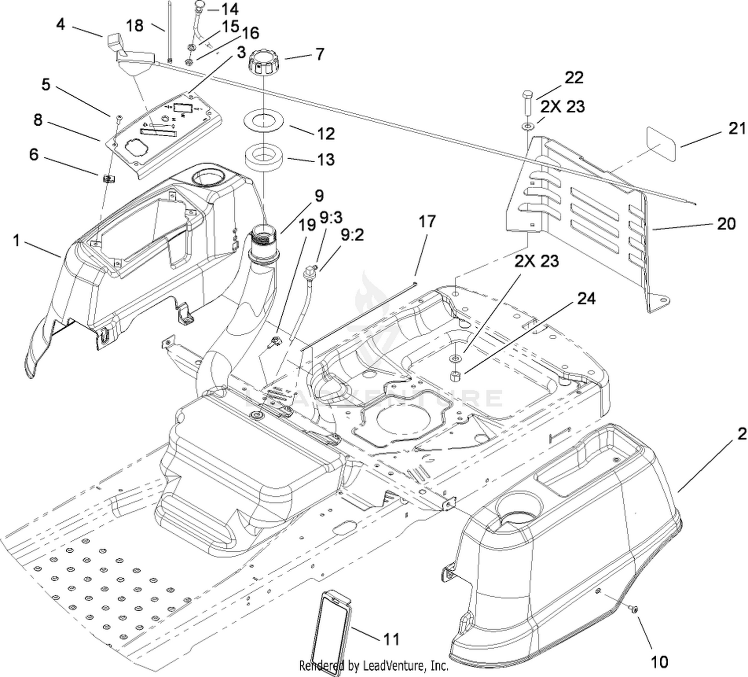 Styling and Fuel System Assembly