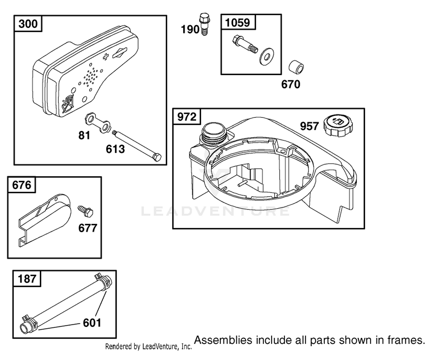 Muffler And Fuel Tank Assembly Briggs And Stratton Model 12h802-1776-B1