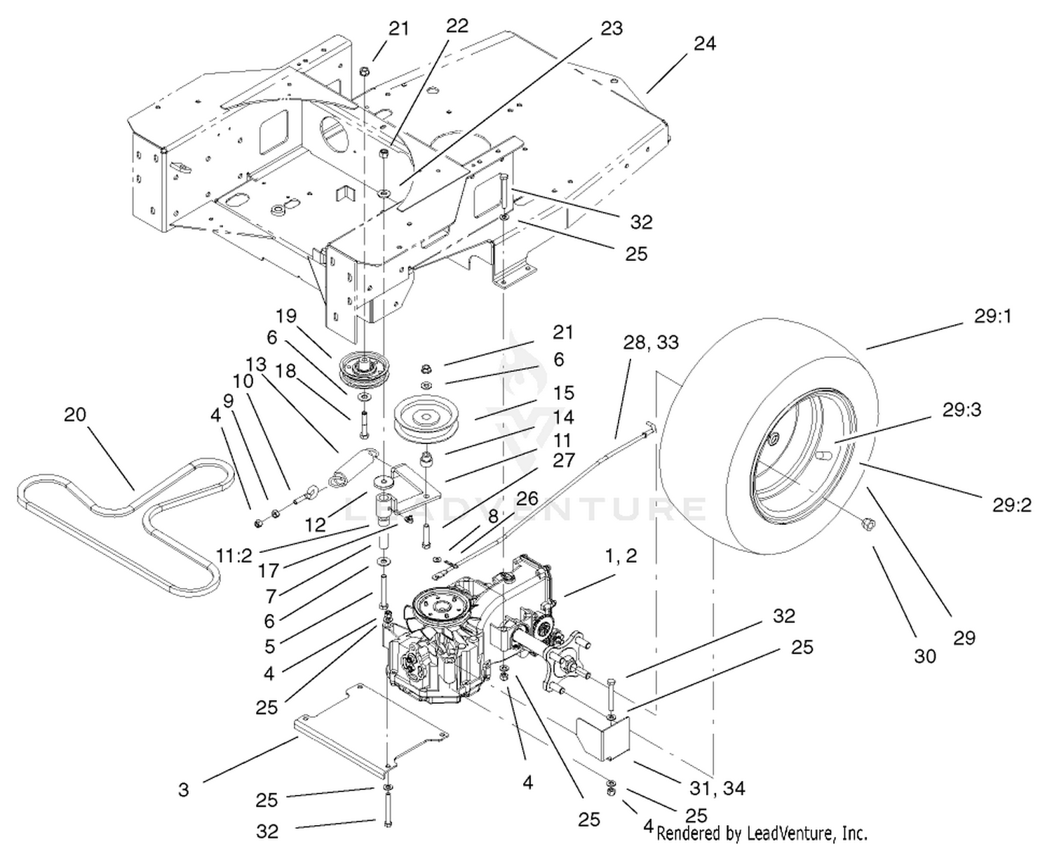 Hydro and Belt Drive Assembly