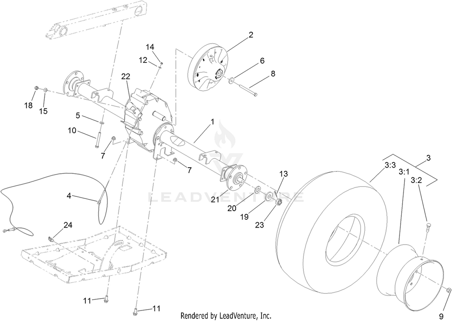 Rear Axle Drive System Assembly