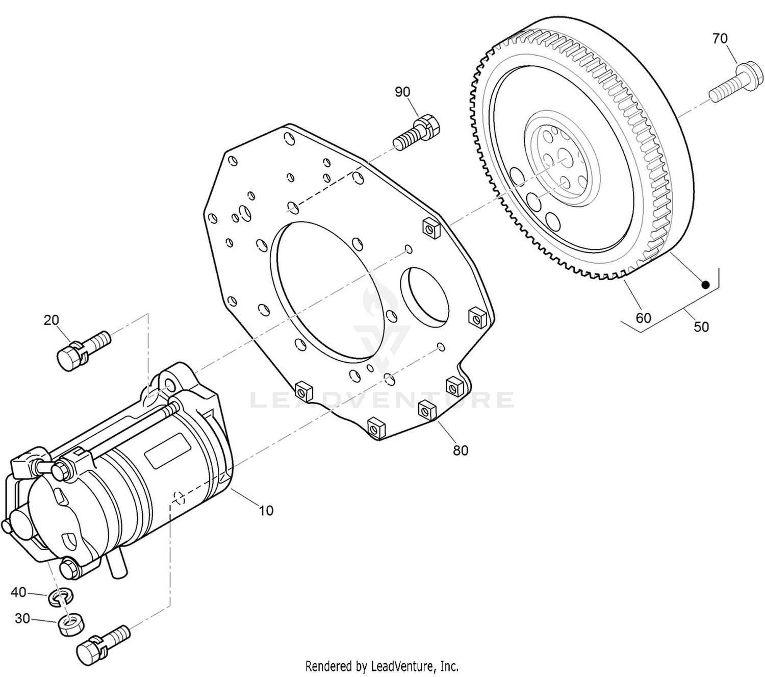 Starter and Flywheel Assembly