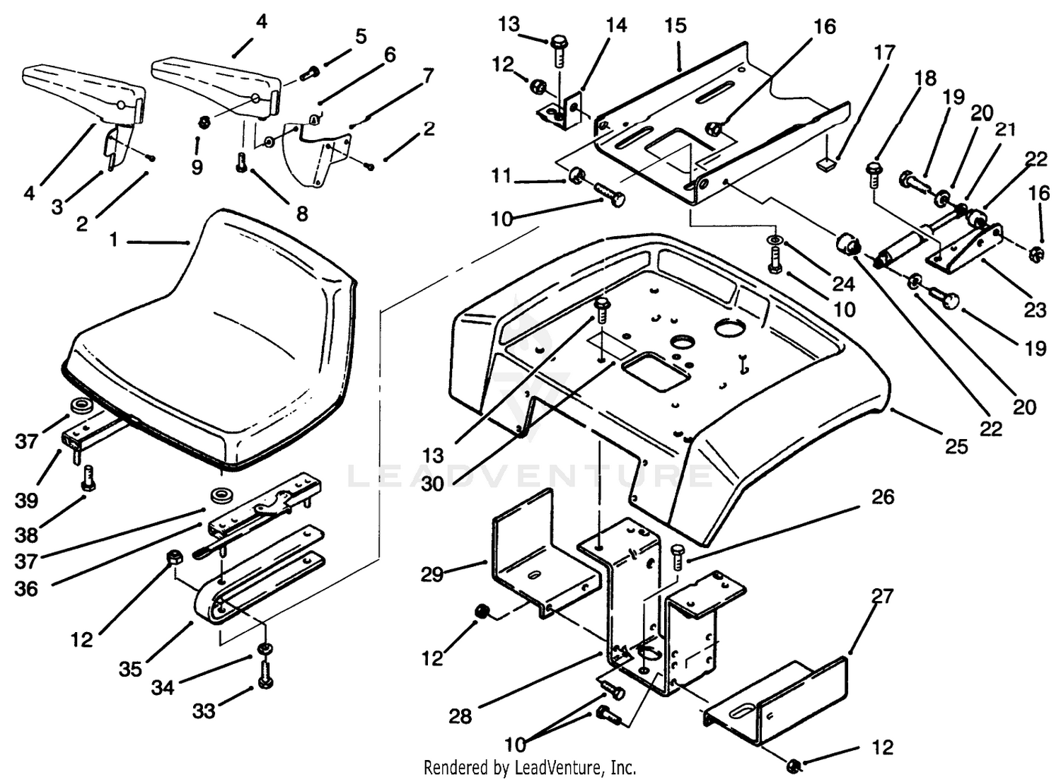 Seat, Fender And Fender Supports