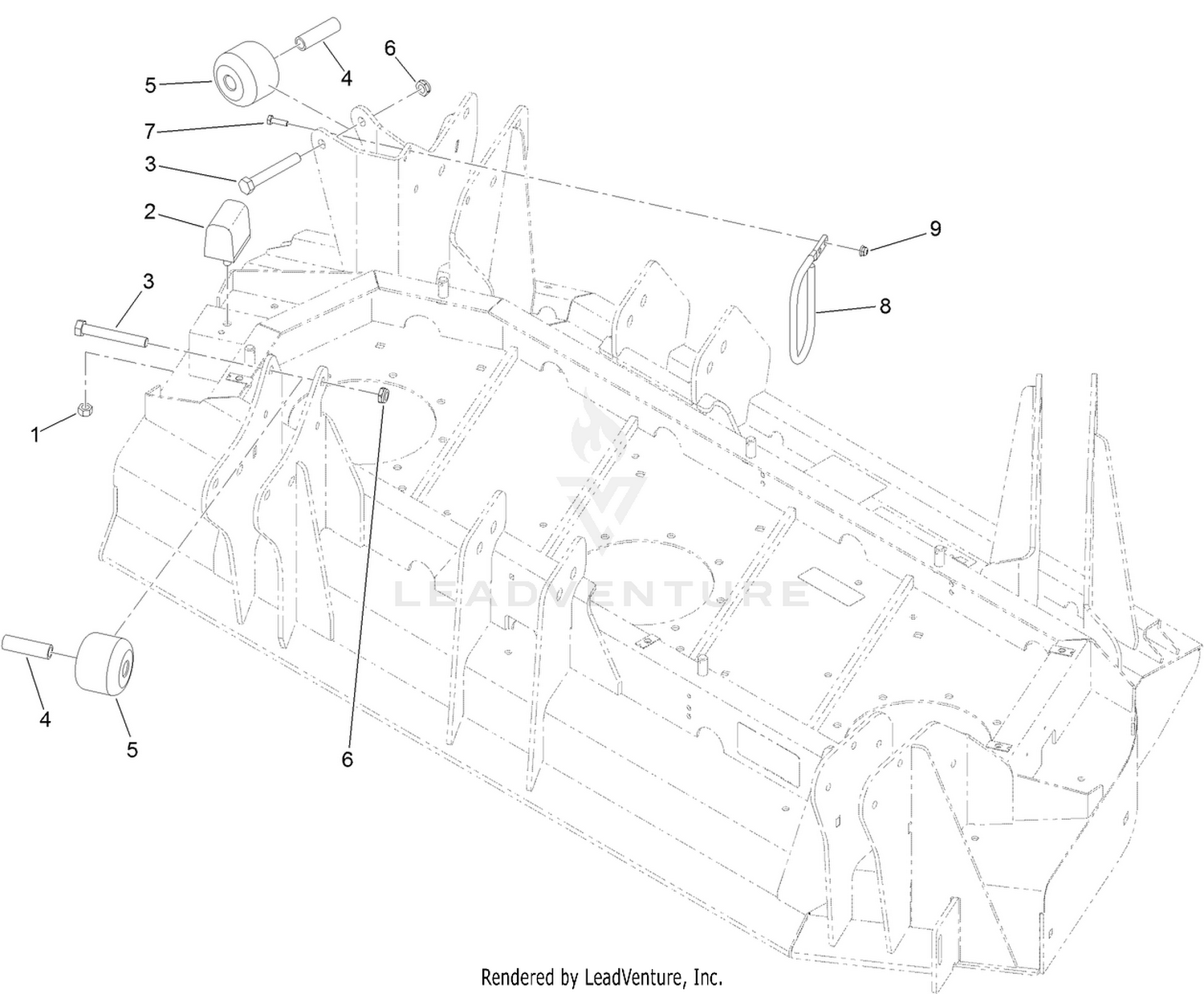 Left Hand Deck Stop Assembly