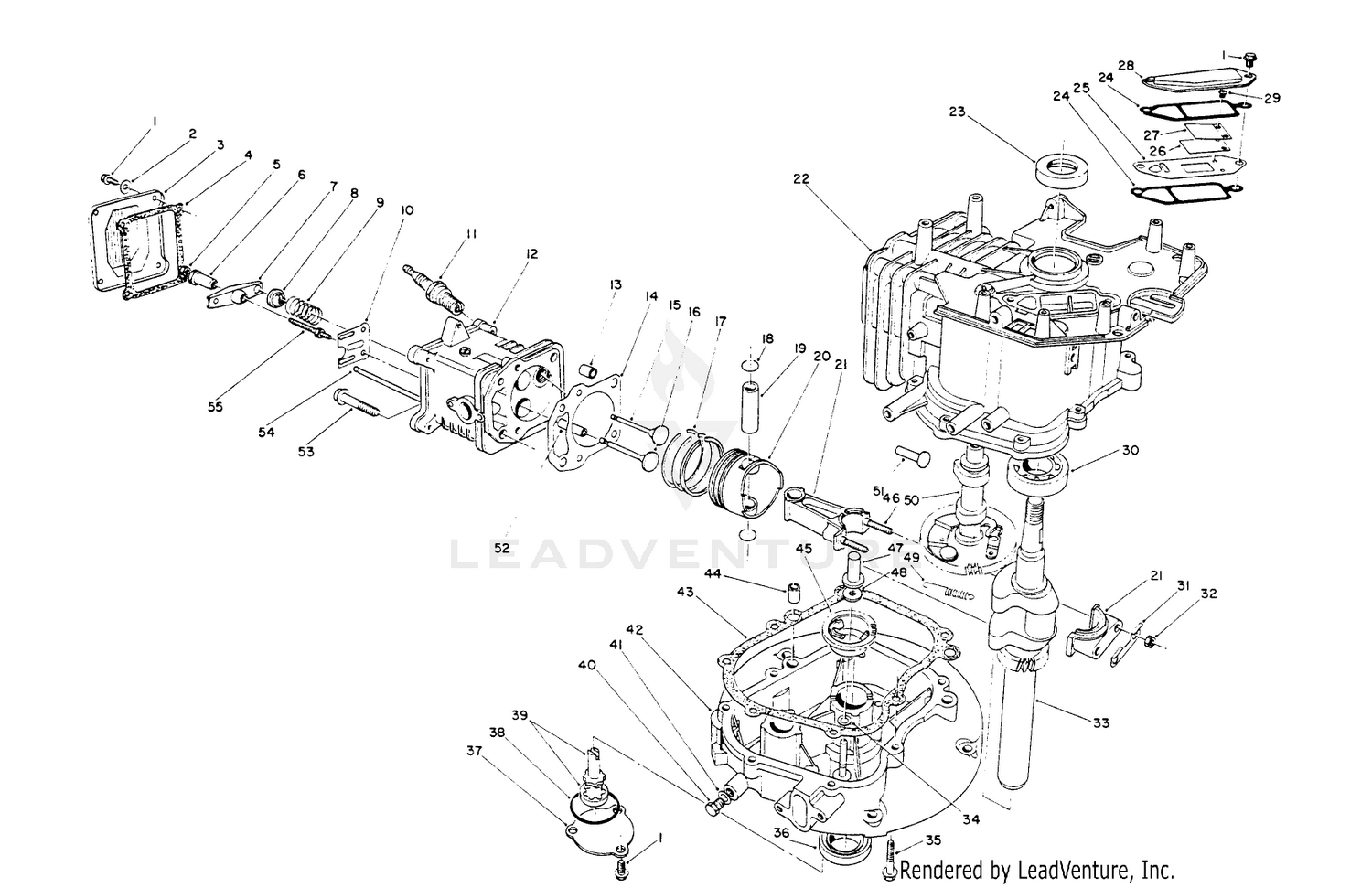 Crankcase Assembly (continued) (engine No. Vmk9)