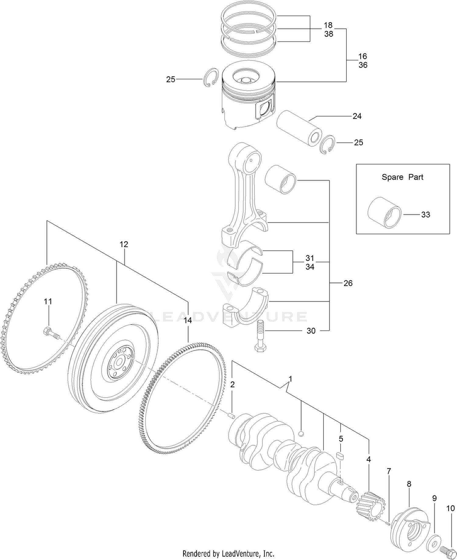Crankshaft and Piston Assembly