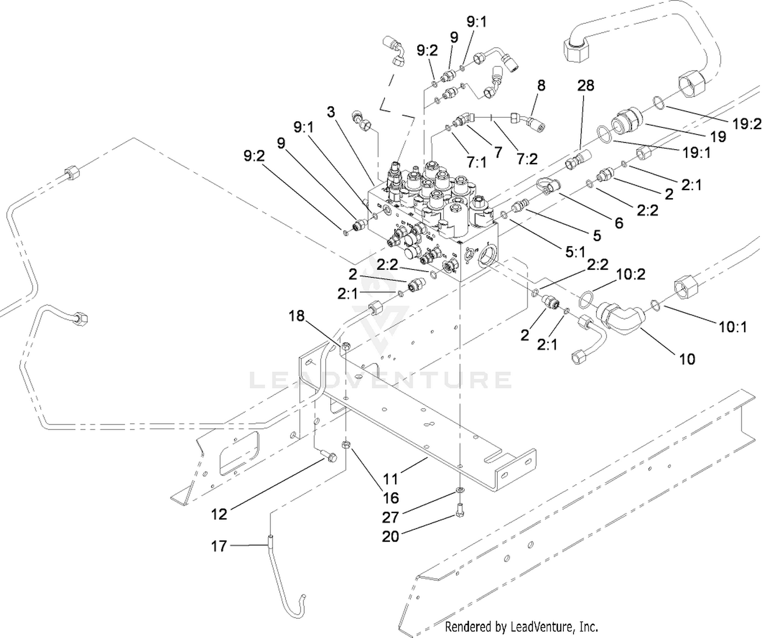 Front Hydraulic Control Block and Hose Assembly