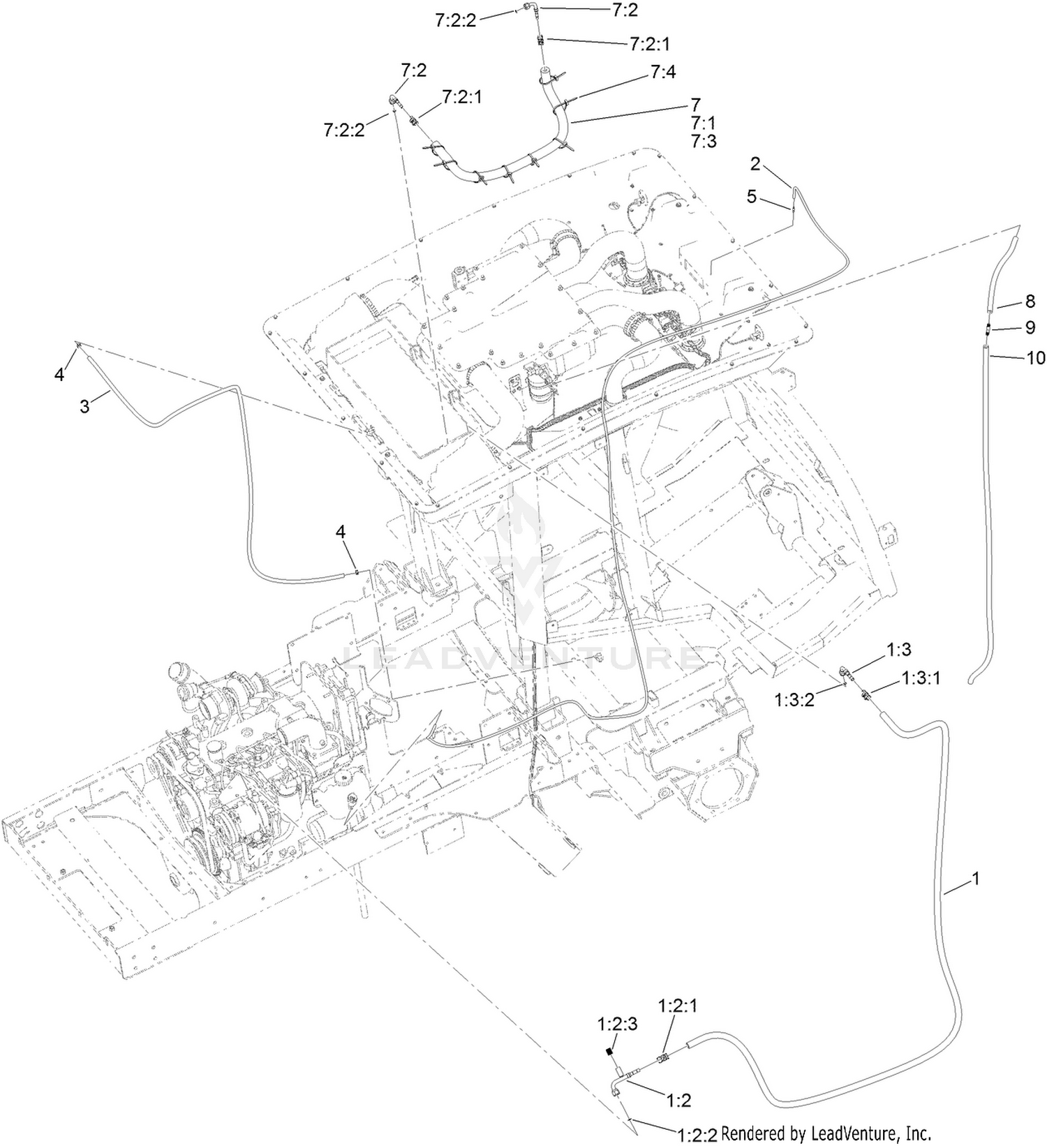 Right Side Hose Assembly  For Cab Model Only
