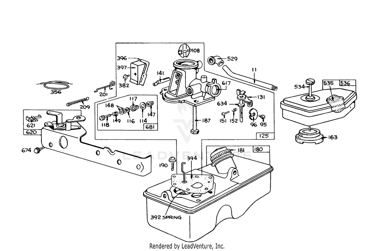 Briggs  Stratton Carburetor Assembly Model 390064 For 19" Hand Propelled Model 16067
