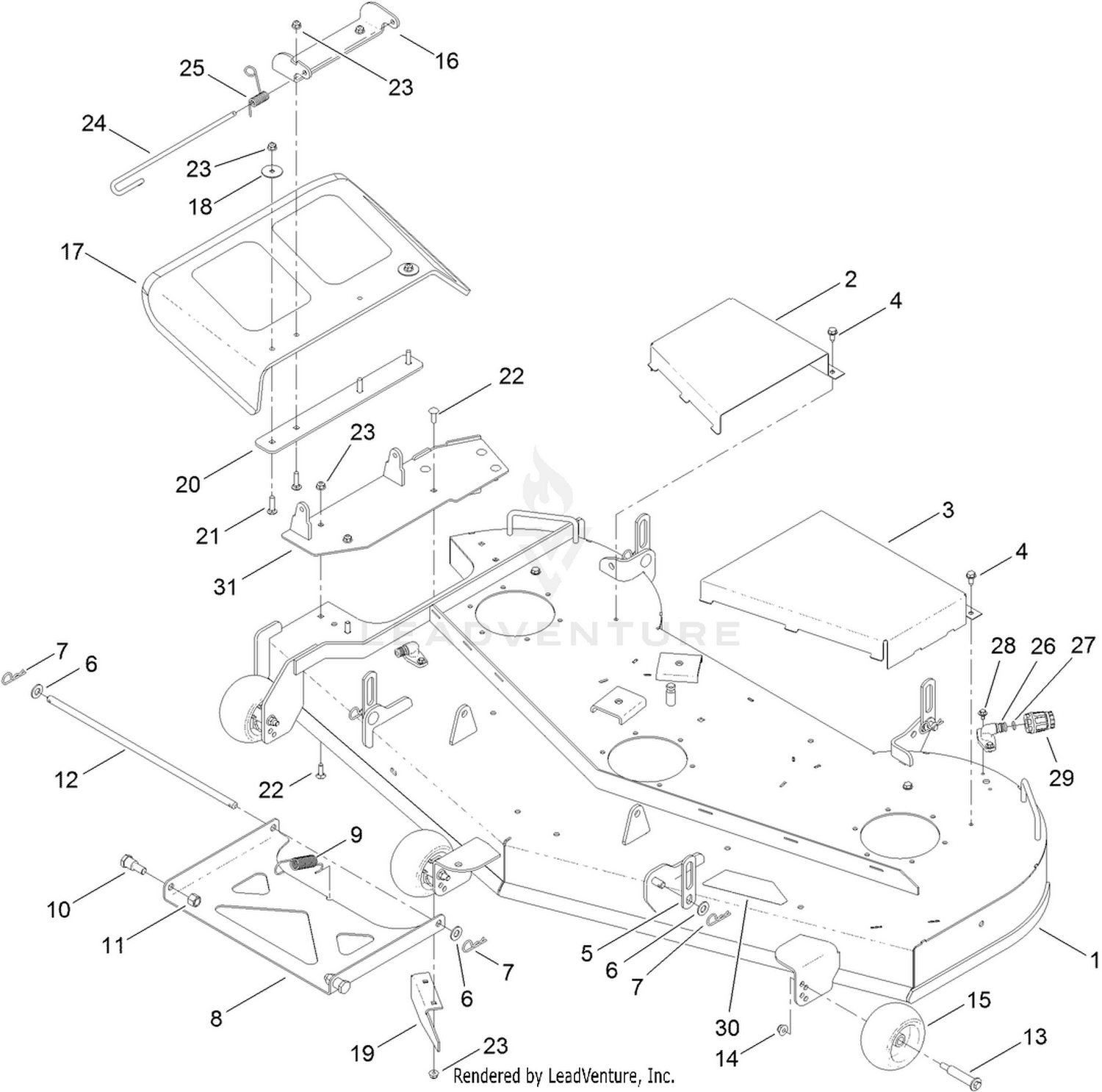 60 Inch Deck and Cover Assembly