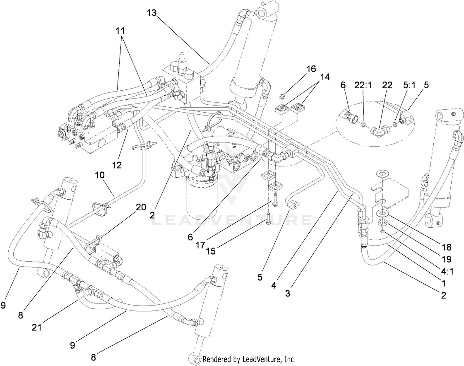 Lift Arm Hydraulic Plumbing Assembly