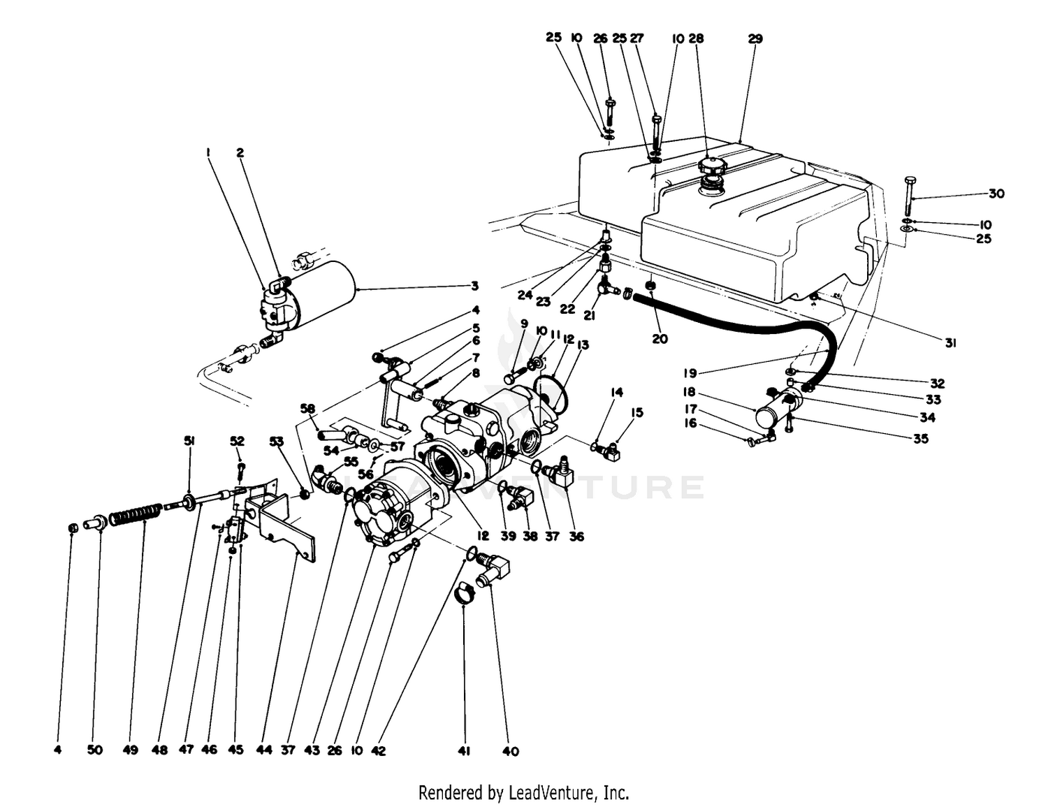 Piston Pump And Gas Tank Assembly