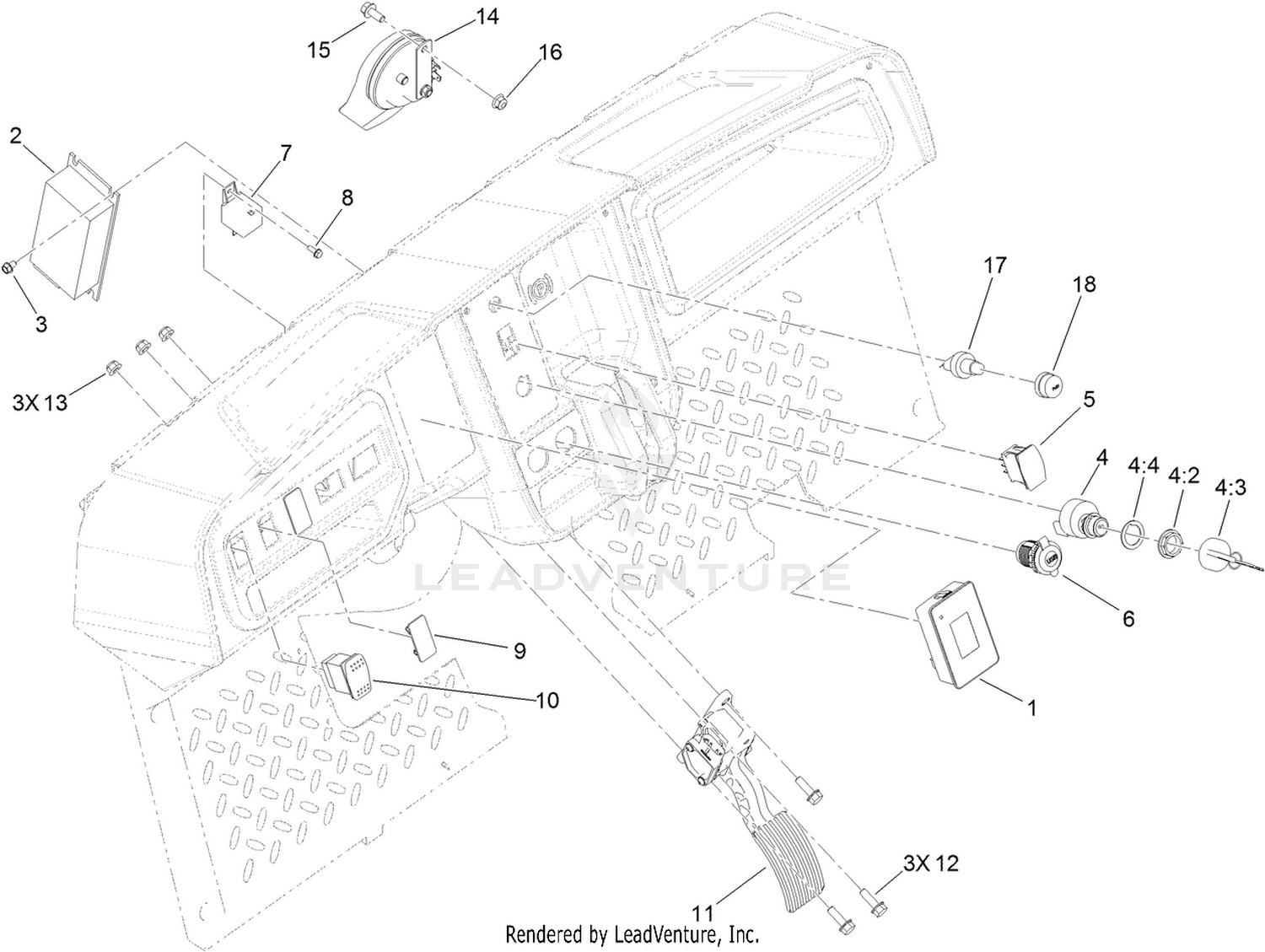 Accelerator Pedal and Horn Assembly