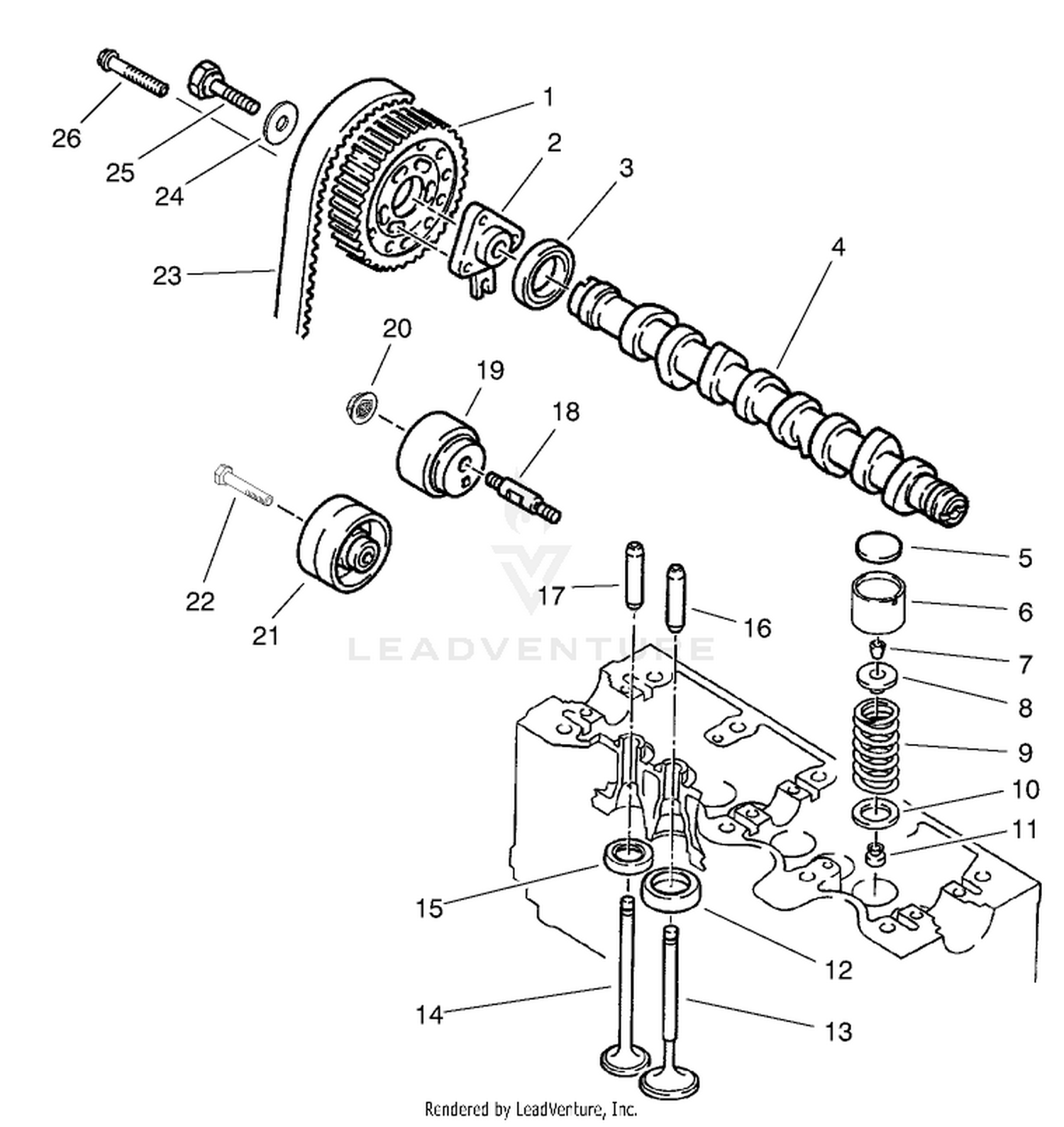 Camshaft and Valve Assembly