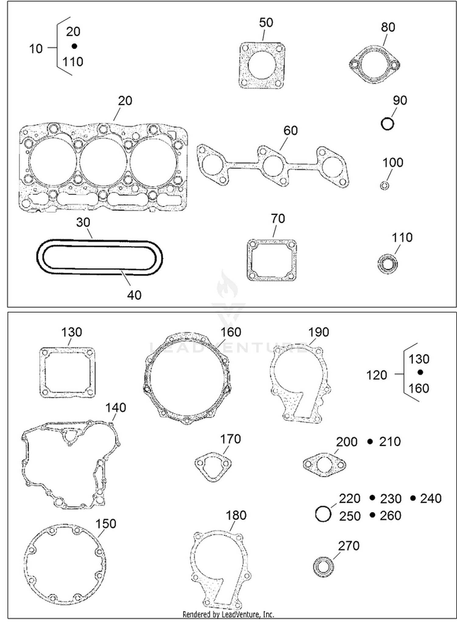 Upper and Lower Gasket Kits