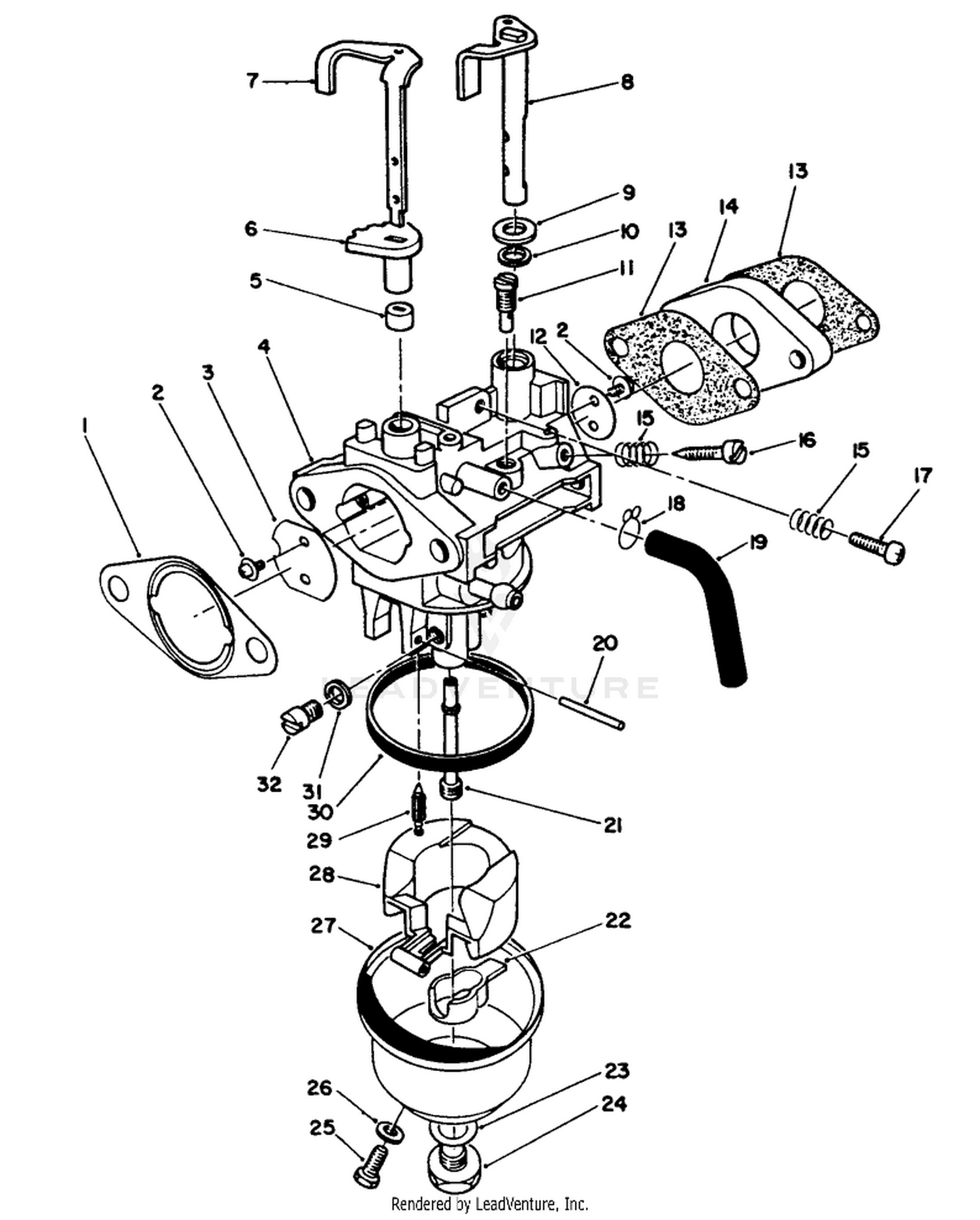 Carburetor Assembly (engine Model No. Vml0-3)