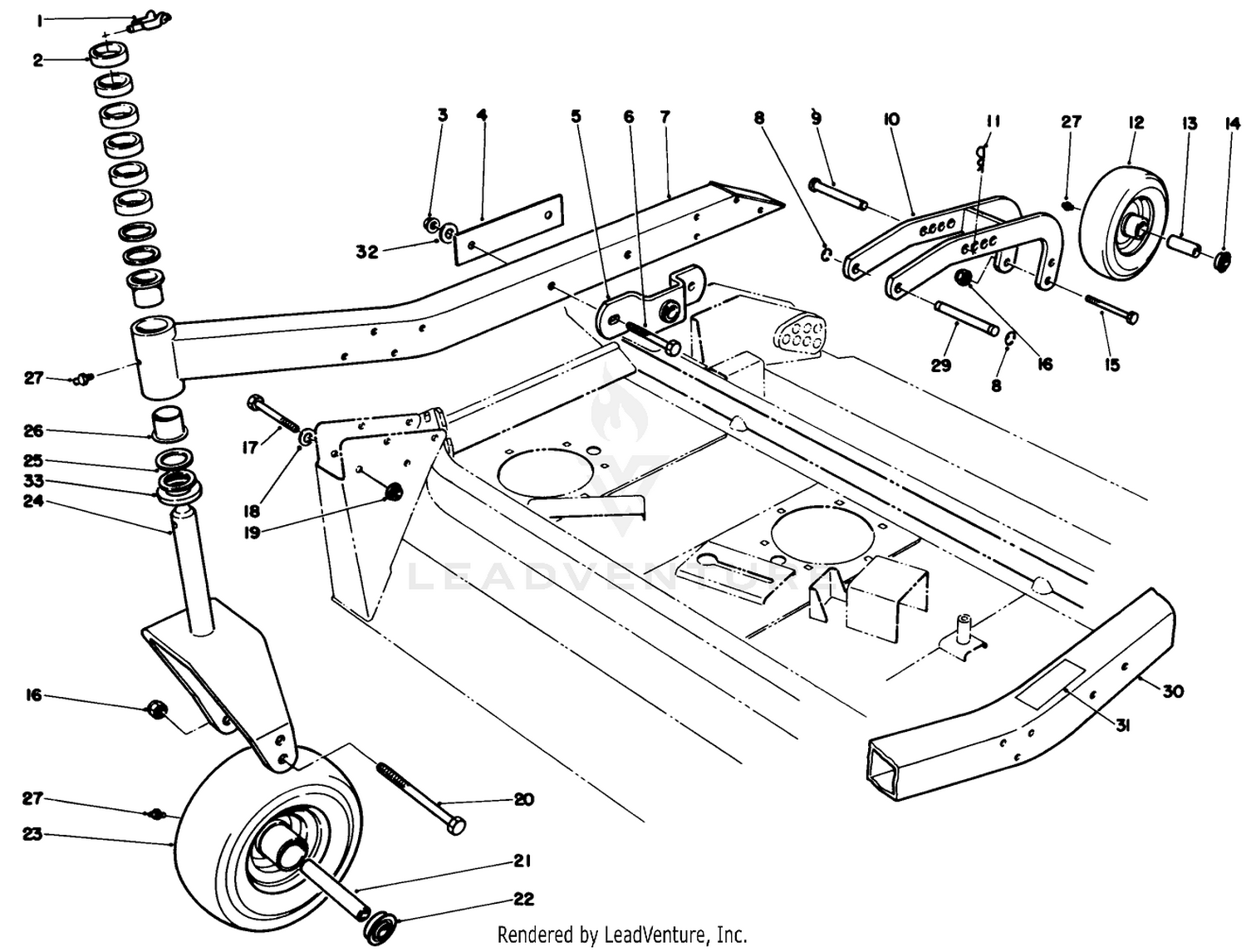 Center Deck Model No. 30592 Carrier Frame Assembly