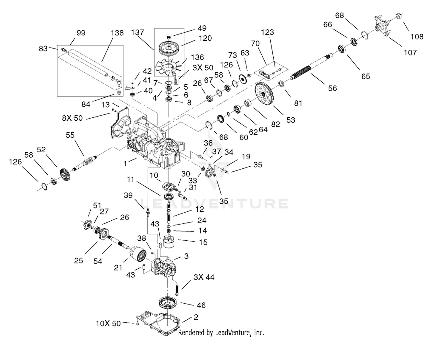 LH Hydro Transaxle Assembly No. 100-7361