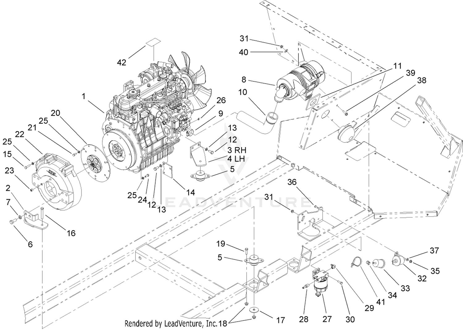 Engine and Air Cleaner Assembly
