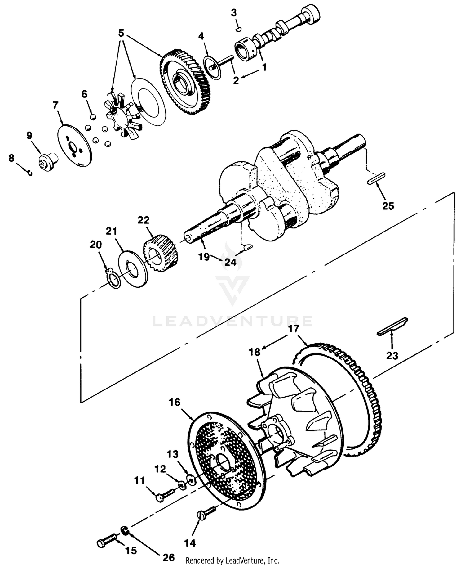 Crankshaft, Camshaft  Flywheel