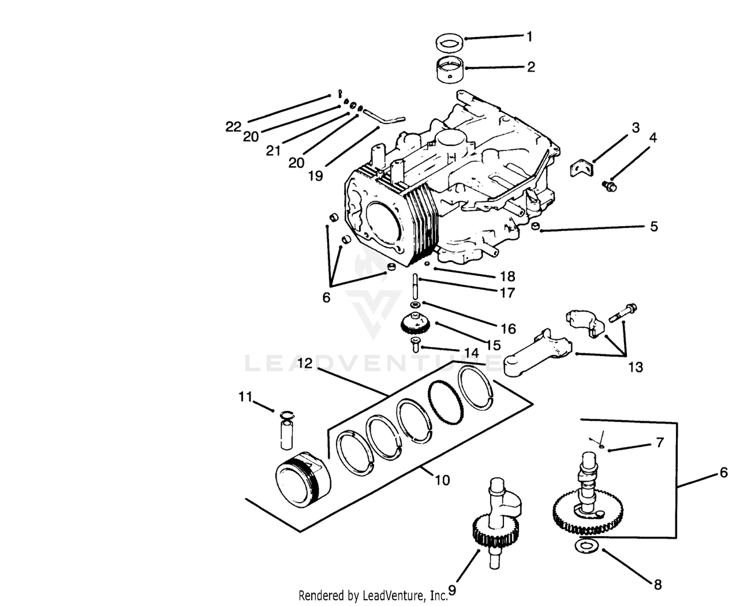 Crankcase-Engine Kohler Model No. Cv14 S-1429 (continued)