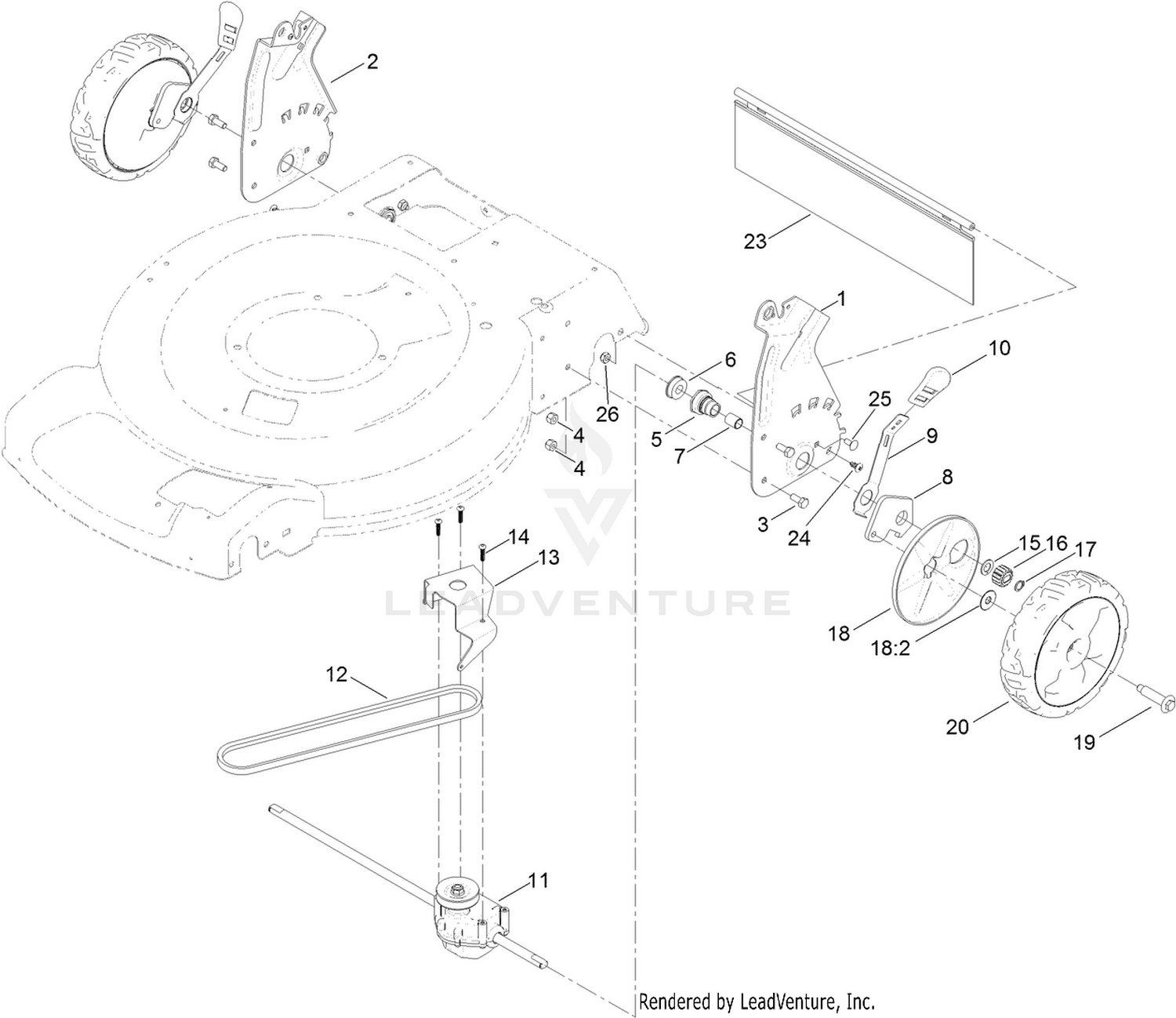 Height-of-Cut and Rear Wheel Assembly