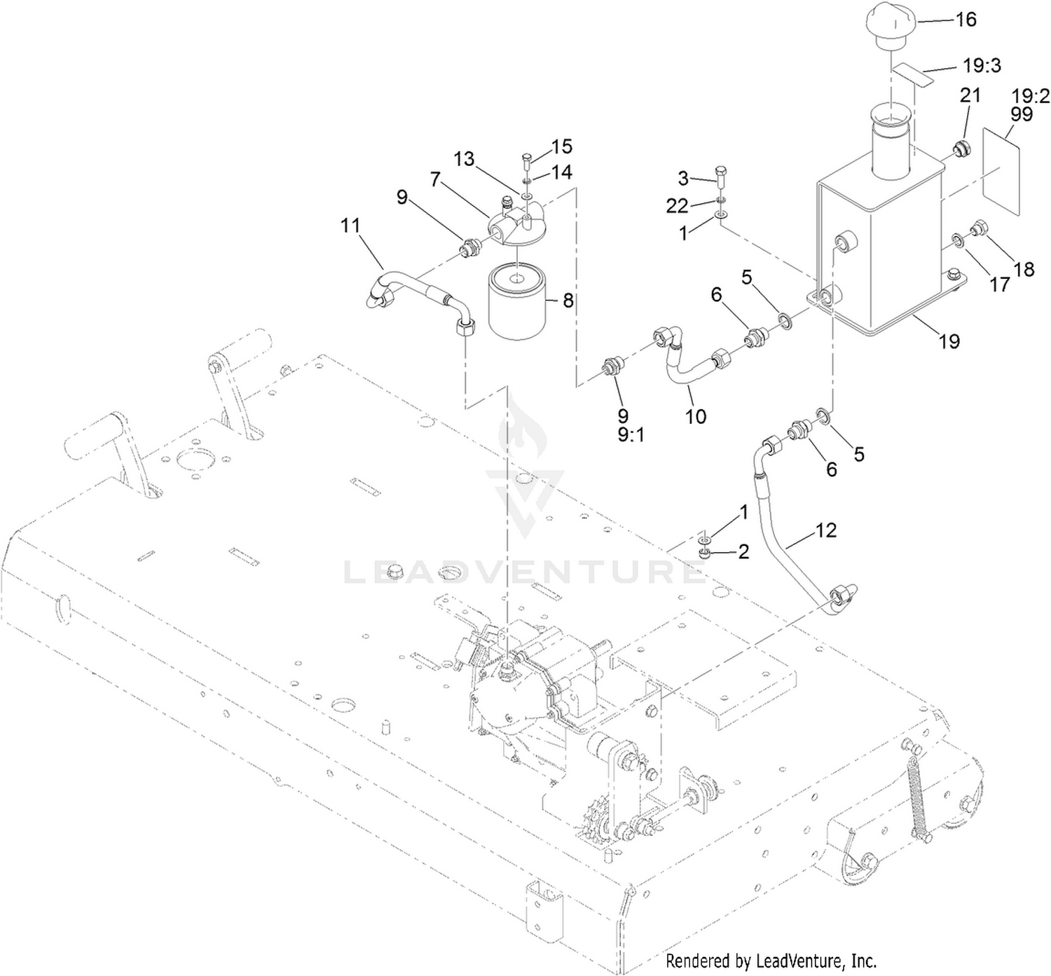 Hydraulic Tank and Hose Assembly