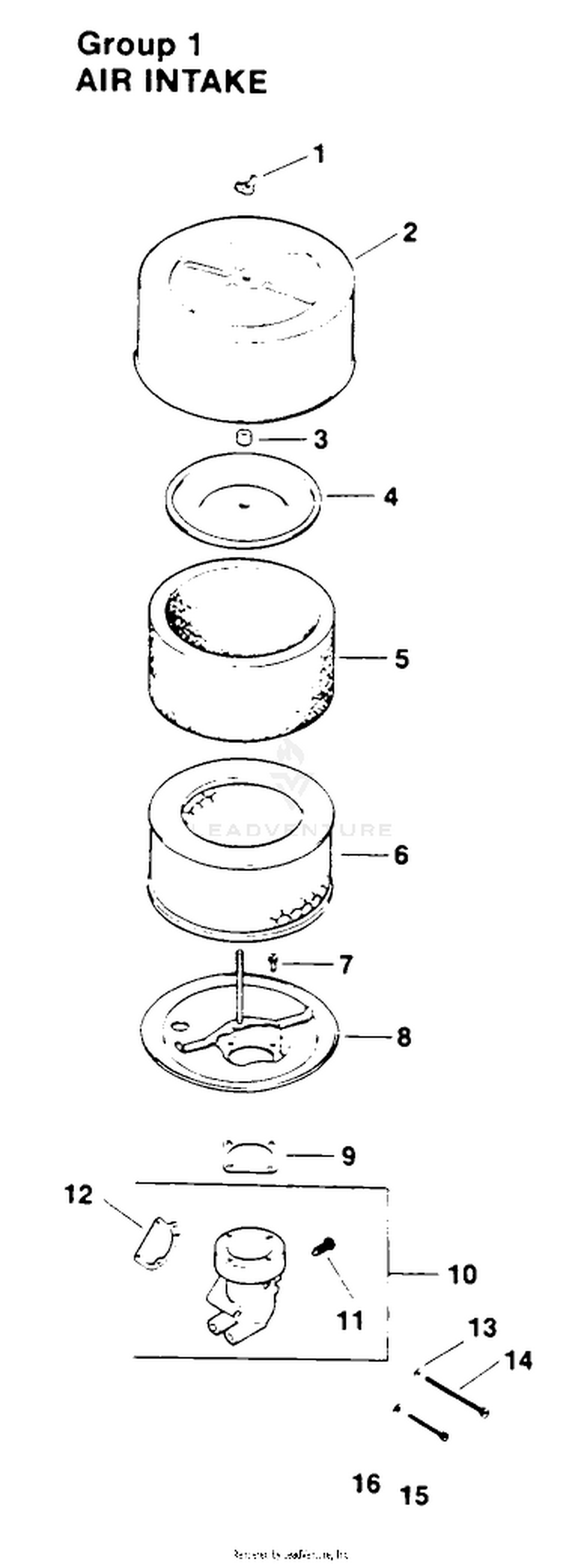 Air Intake-Engine Kohler Model No. Mv16s-Type Ps56519