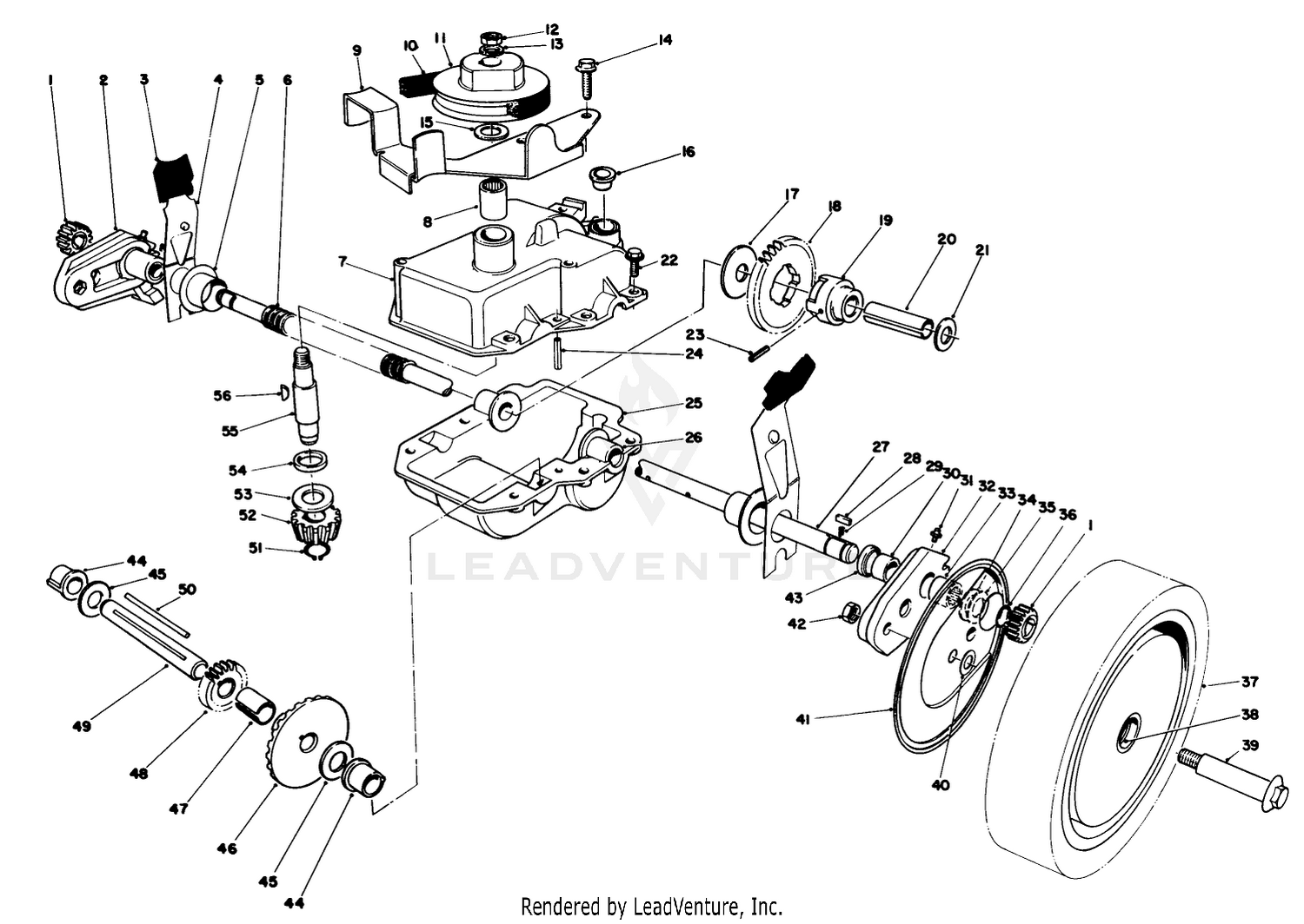 Gear Case Assembly (used On Units With Serial No. 6001101  Up)