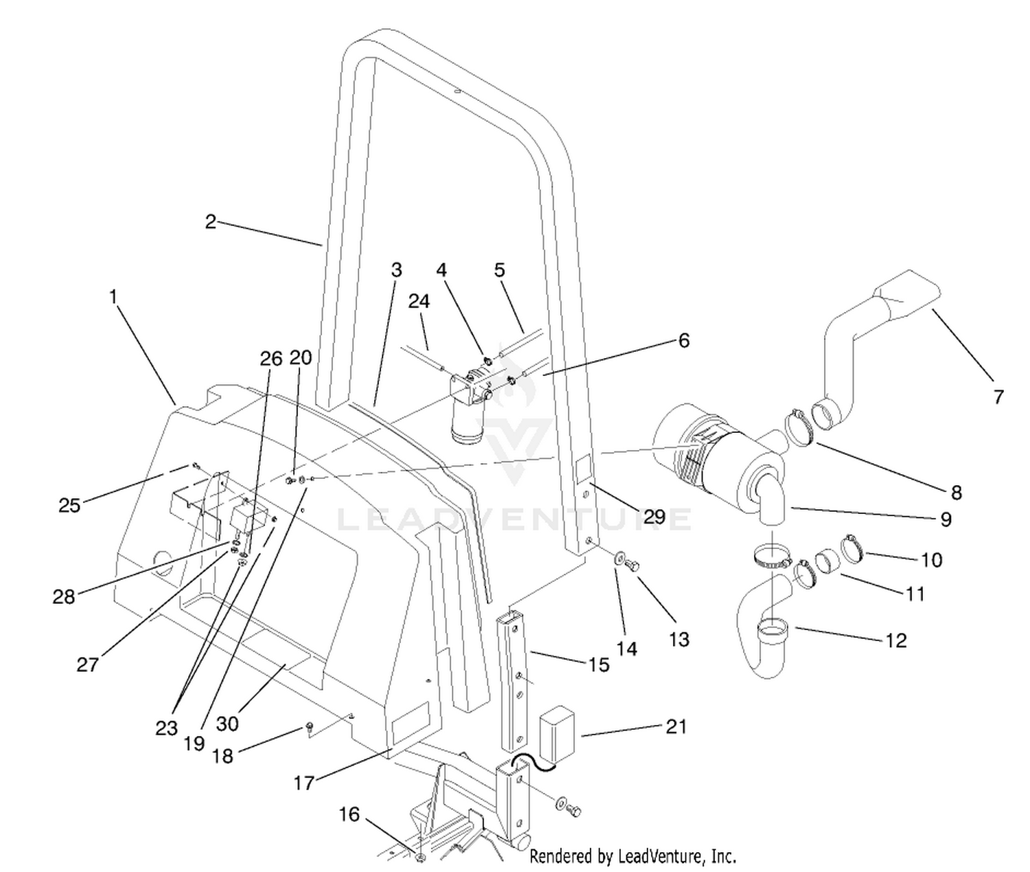 Center Shroud and Air Cleaner Assembly