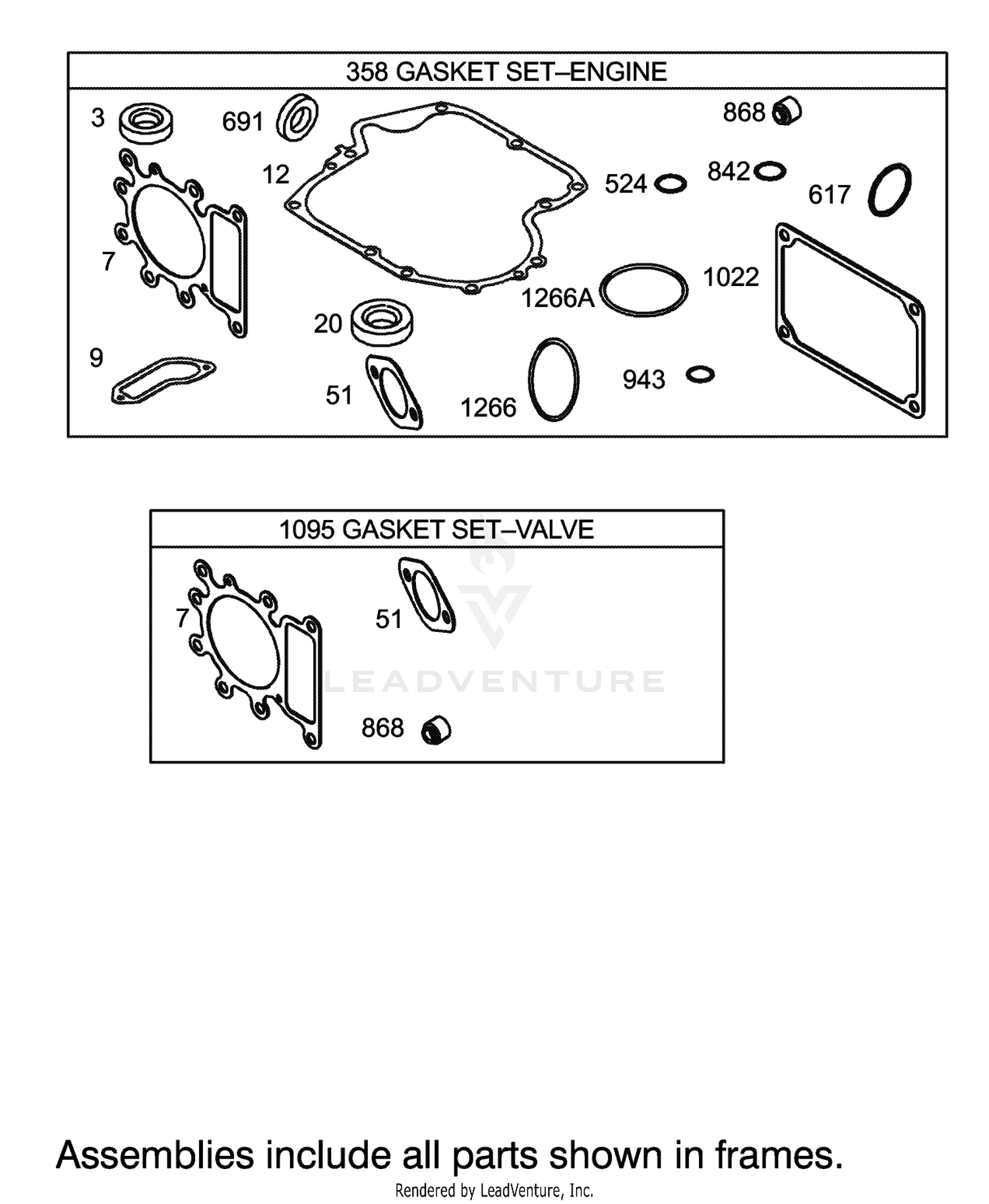 Gasket Assembly Engine Briggs and Stratton Model 31F777-0123-E1