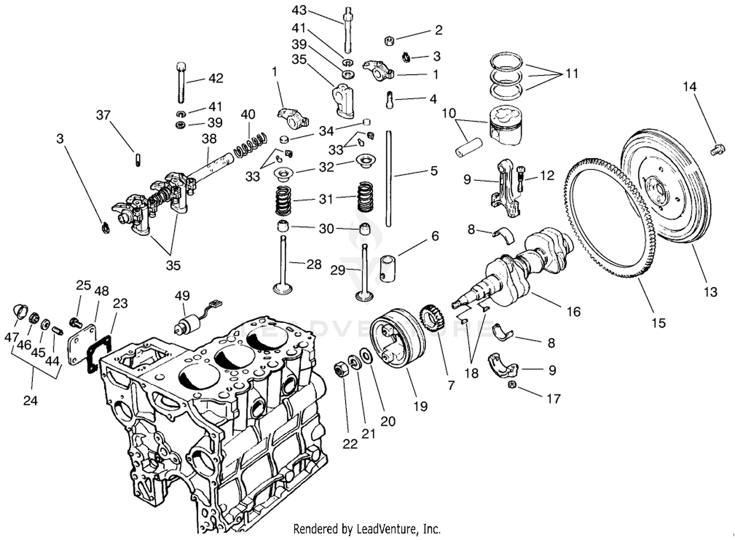 Valves And Crankshaft Assembly