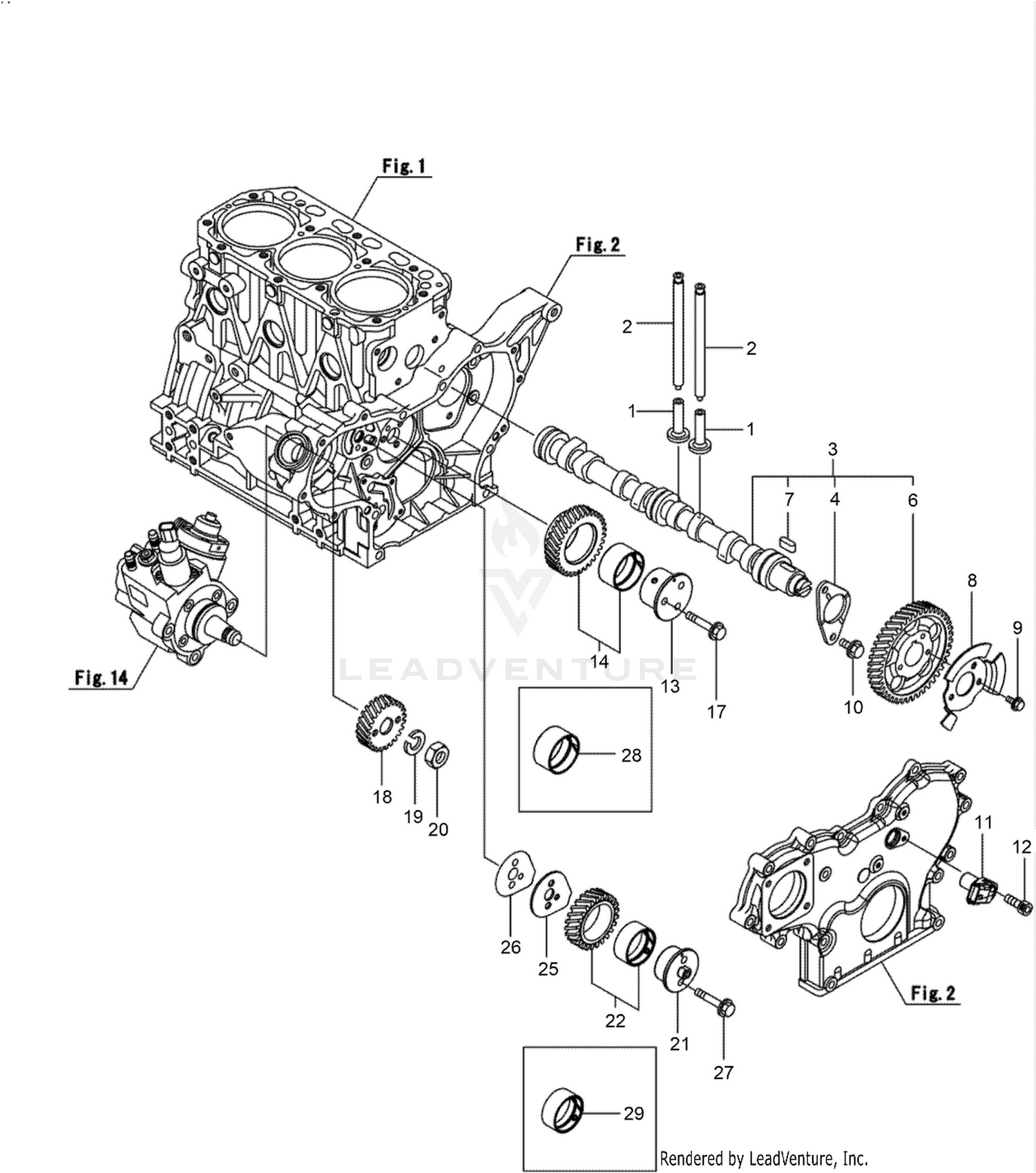 Camshaft and Driving Gear Assembly