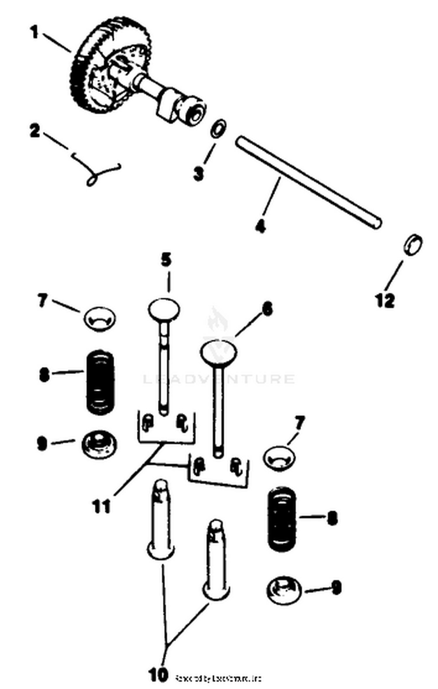Camshaft  Valves-Engine Model No. M16 Spec. No. 711526