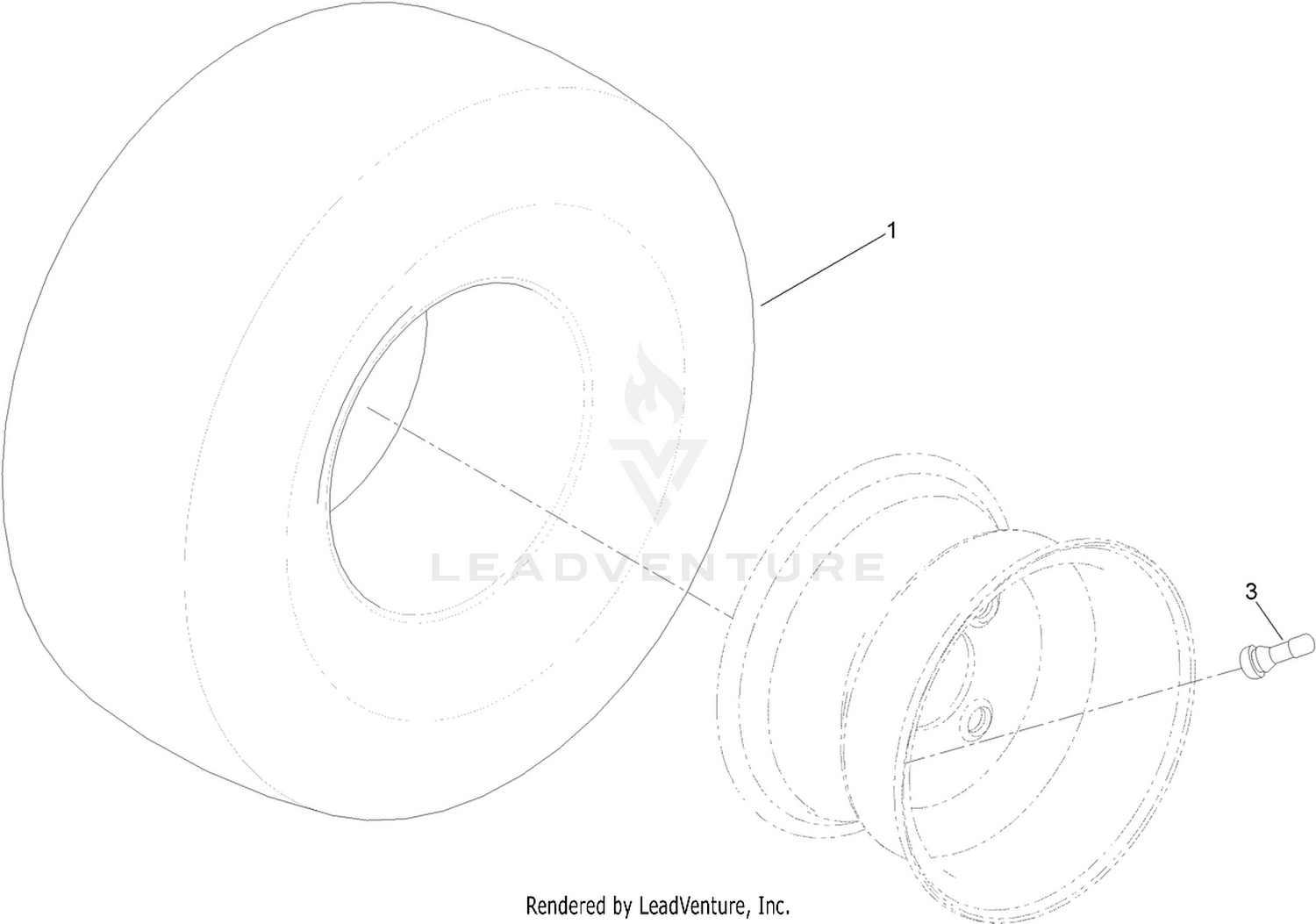 2 Ply Wheel and Tire Assembly No. 131-3671