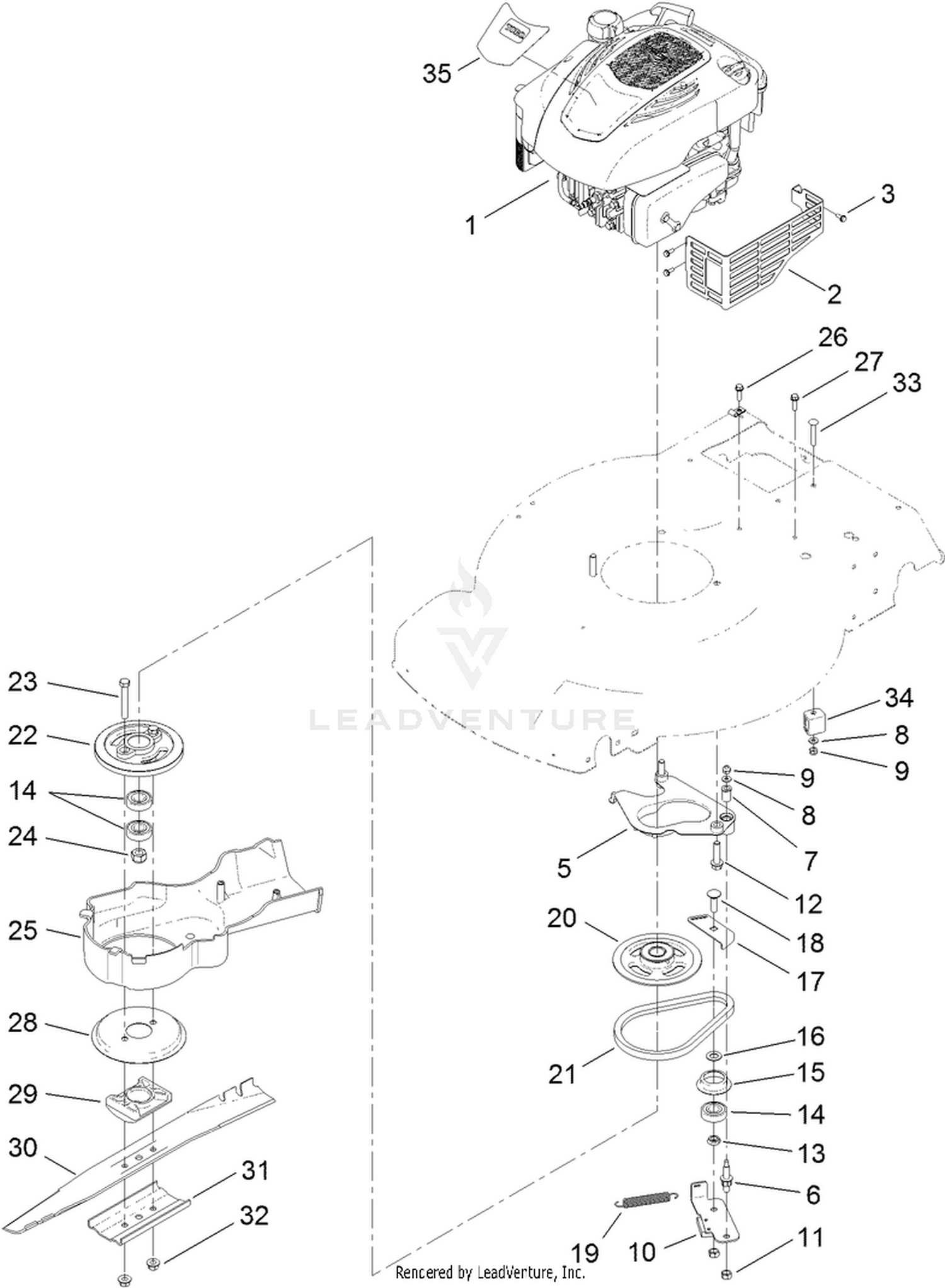 Engine and Blade Assembly