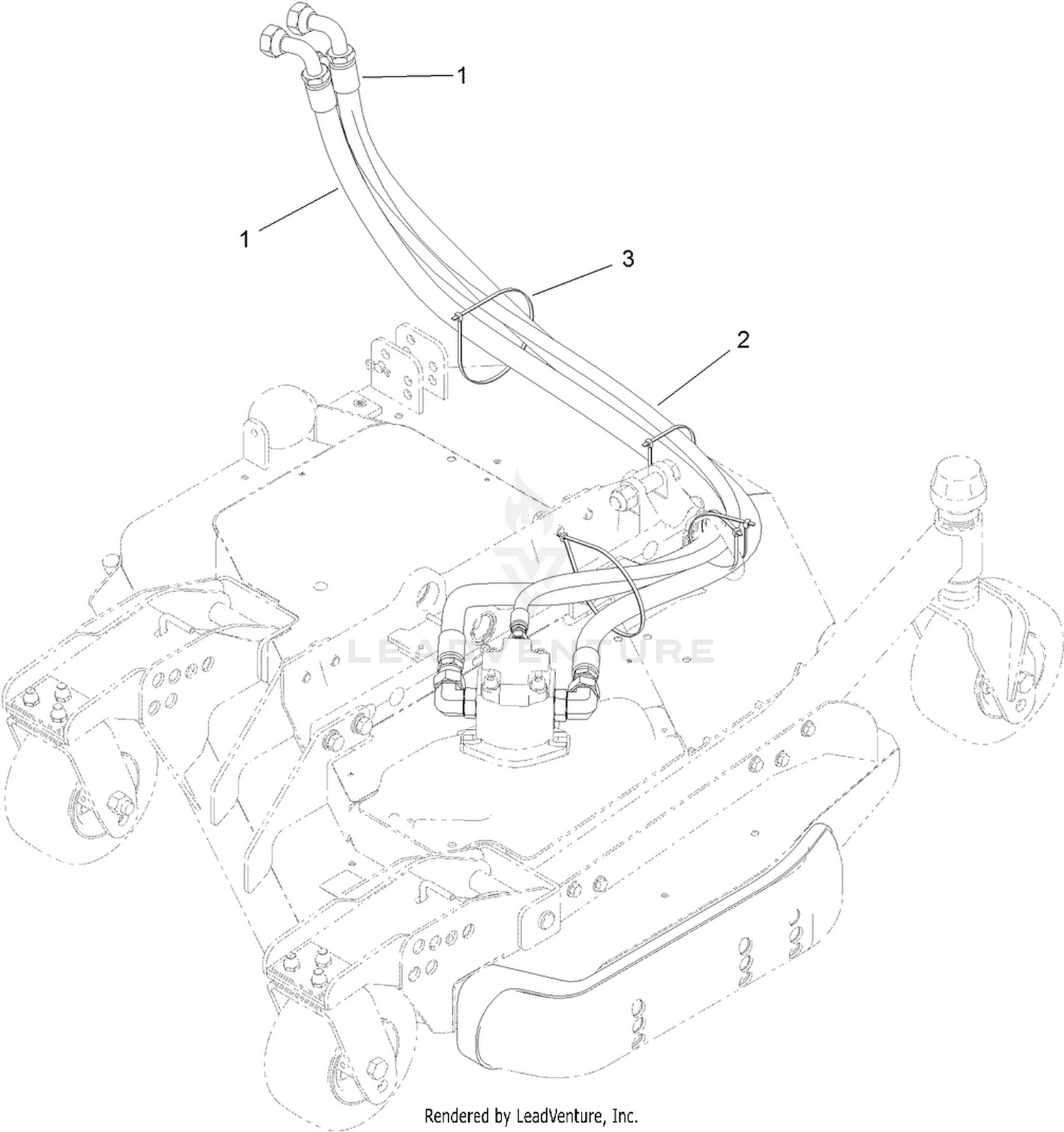 Left Deck Hose Routing Assembly
