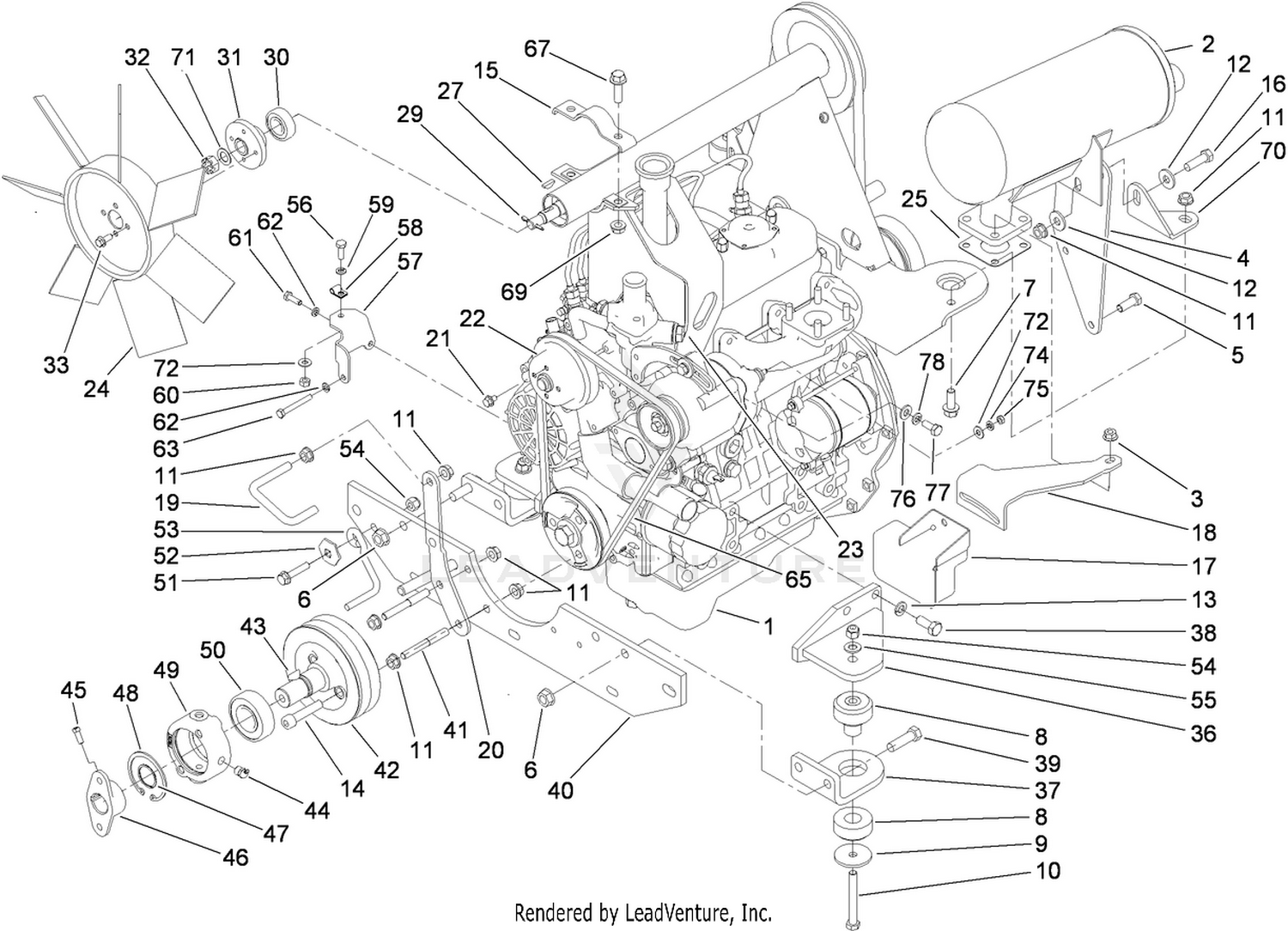 Engine Mounting and Component Assembly