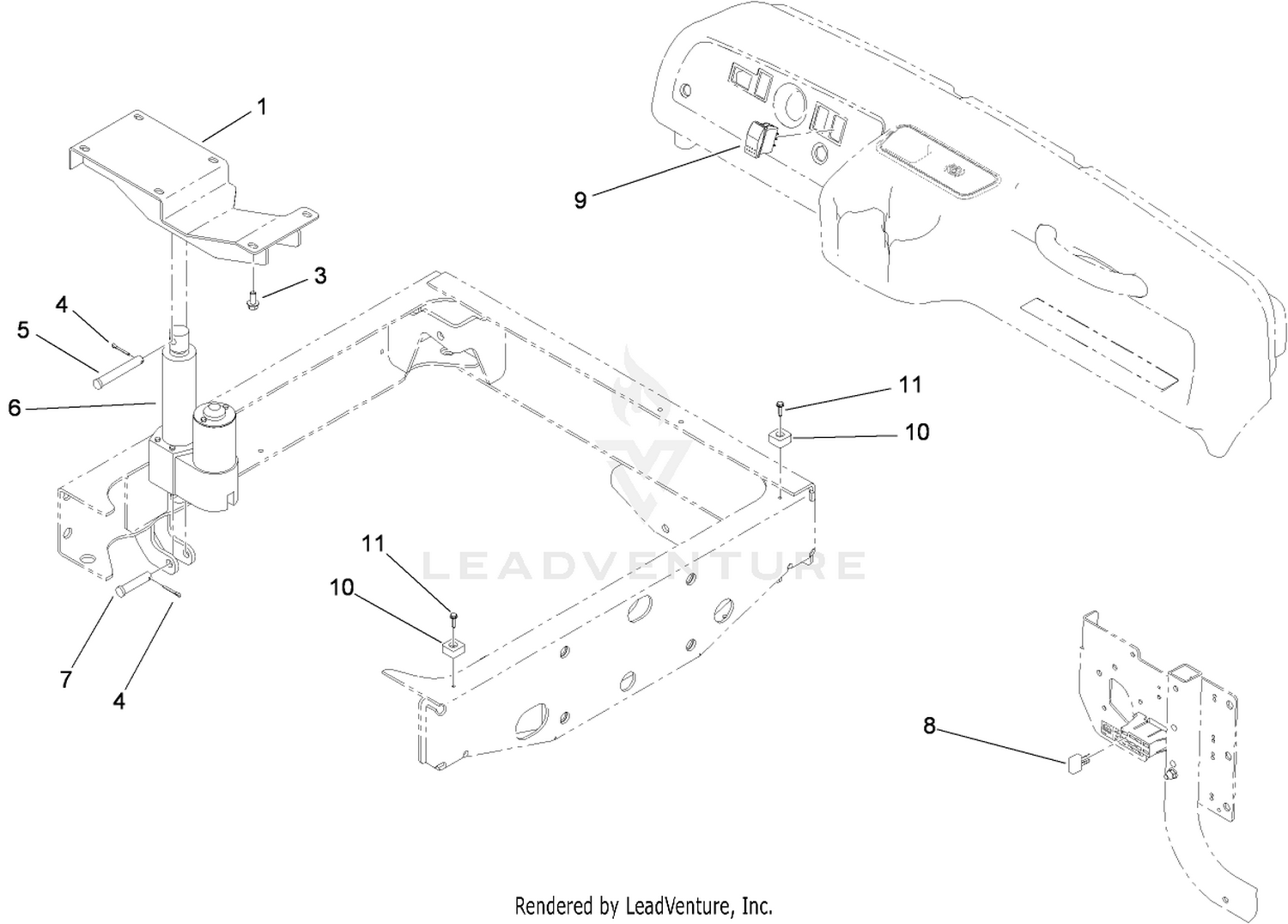 12 Volt Electric Bed Lift Assembly
