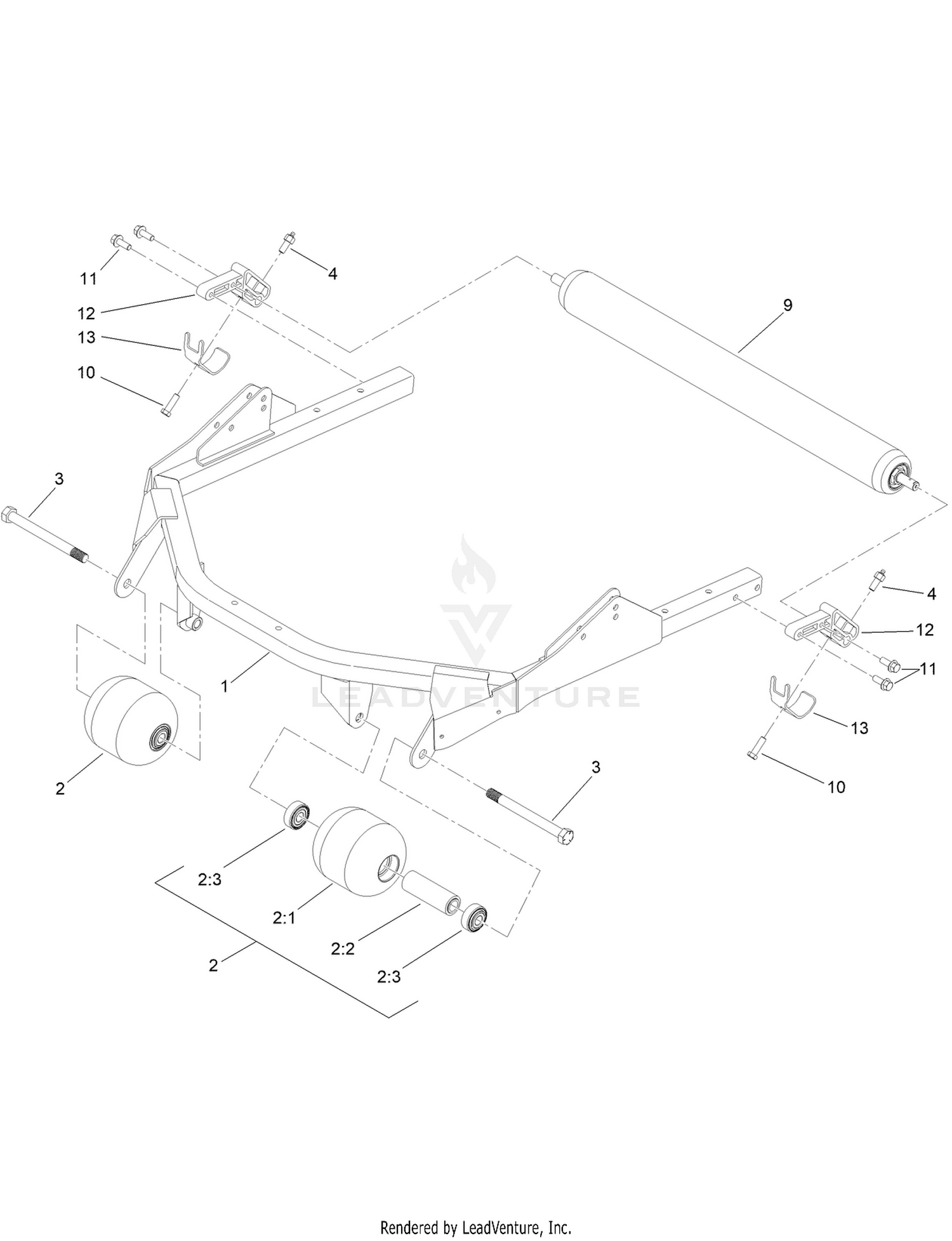 Roller and Carrier Frame Assembly