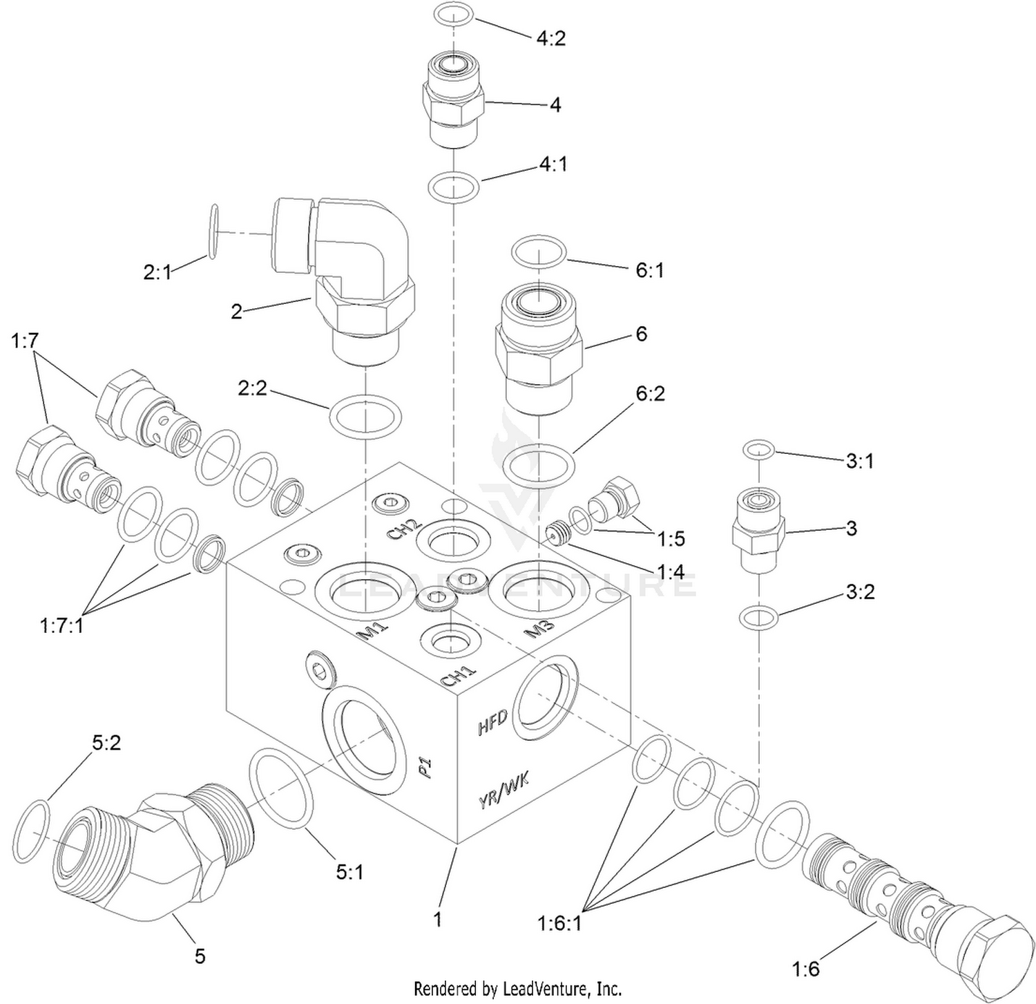 Flow Divider Manifold Assembly No. 121-3128
